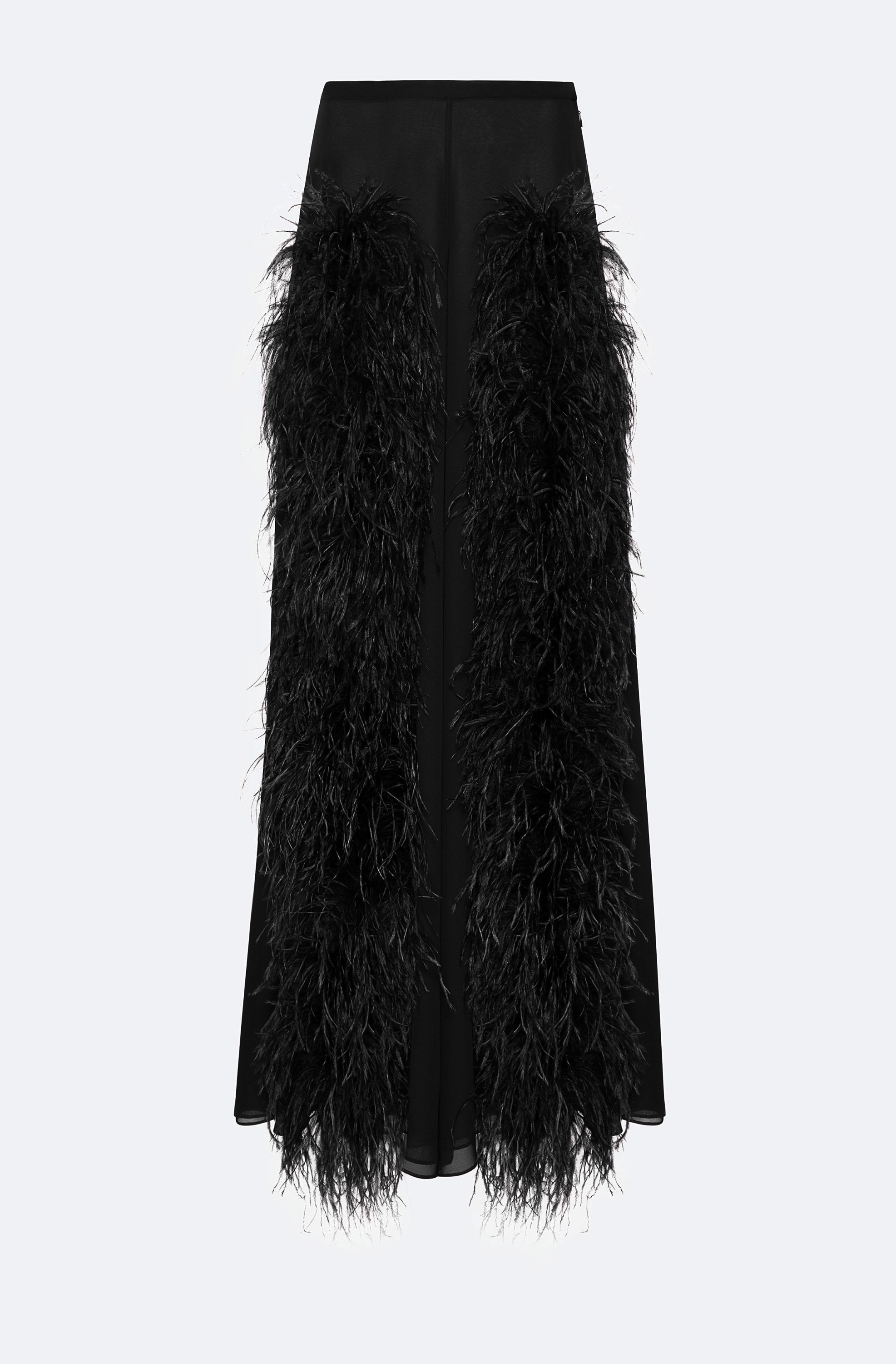 Lightweight Georgette Wide Leg Pant With Feathers - LAPOINTE