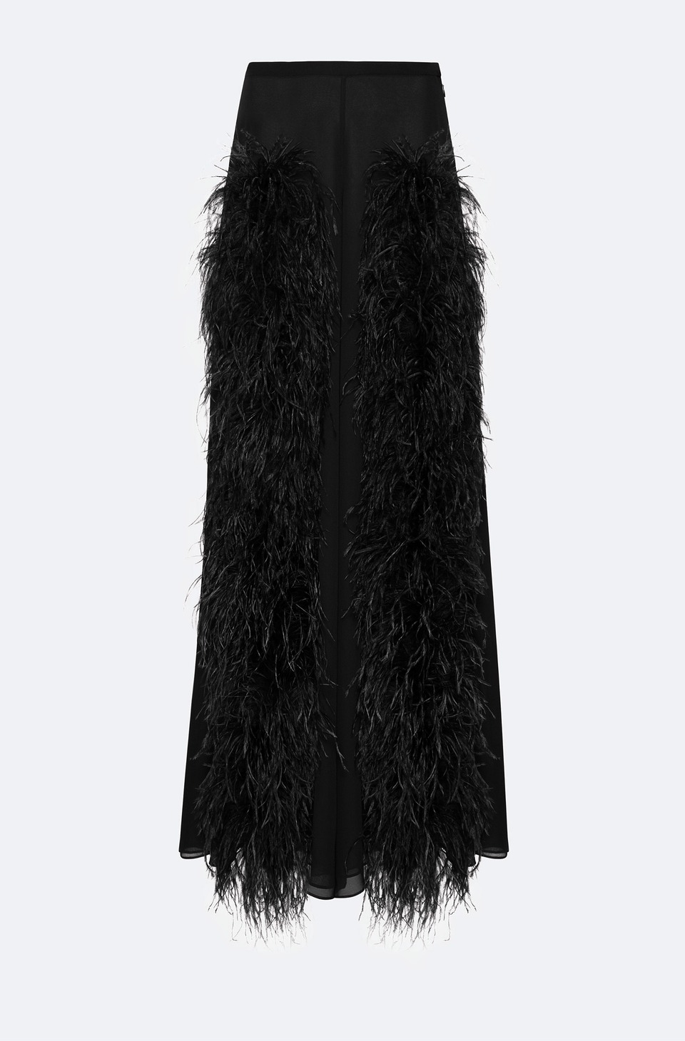 Lightweight Georgette Wide Leg Pant With Feathers - LAPOINTE