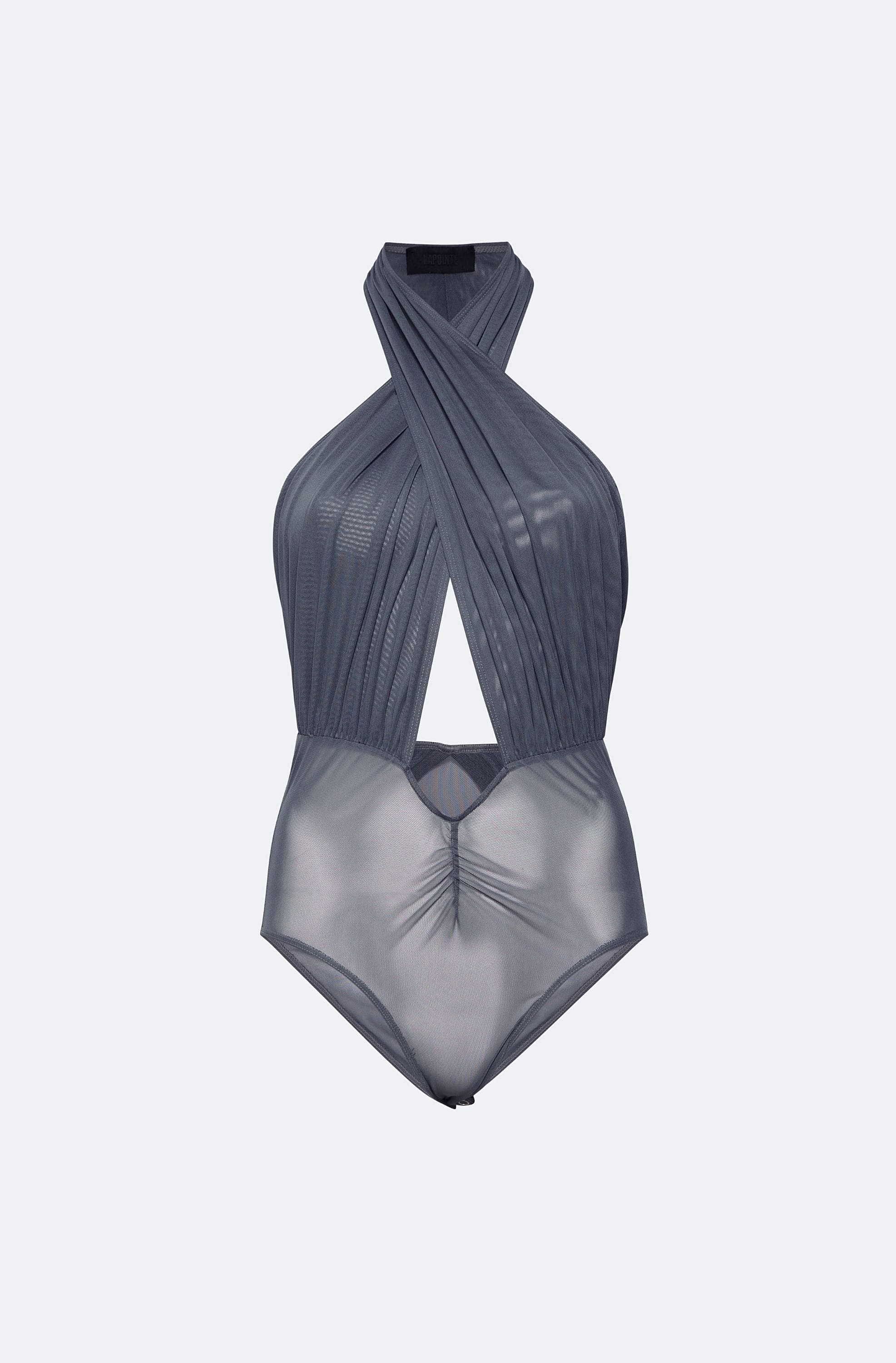 Mesh Halter Cutout Bodysuit - LAPOINTE