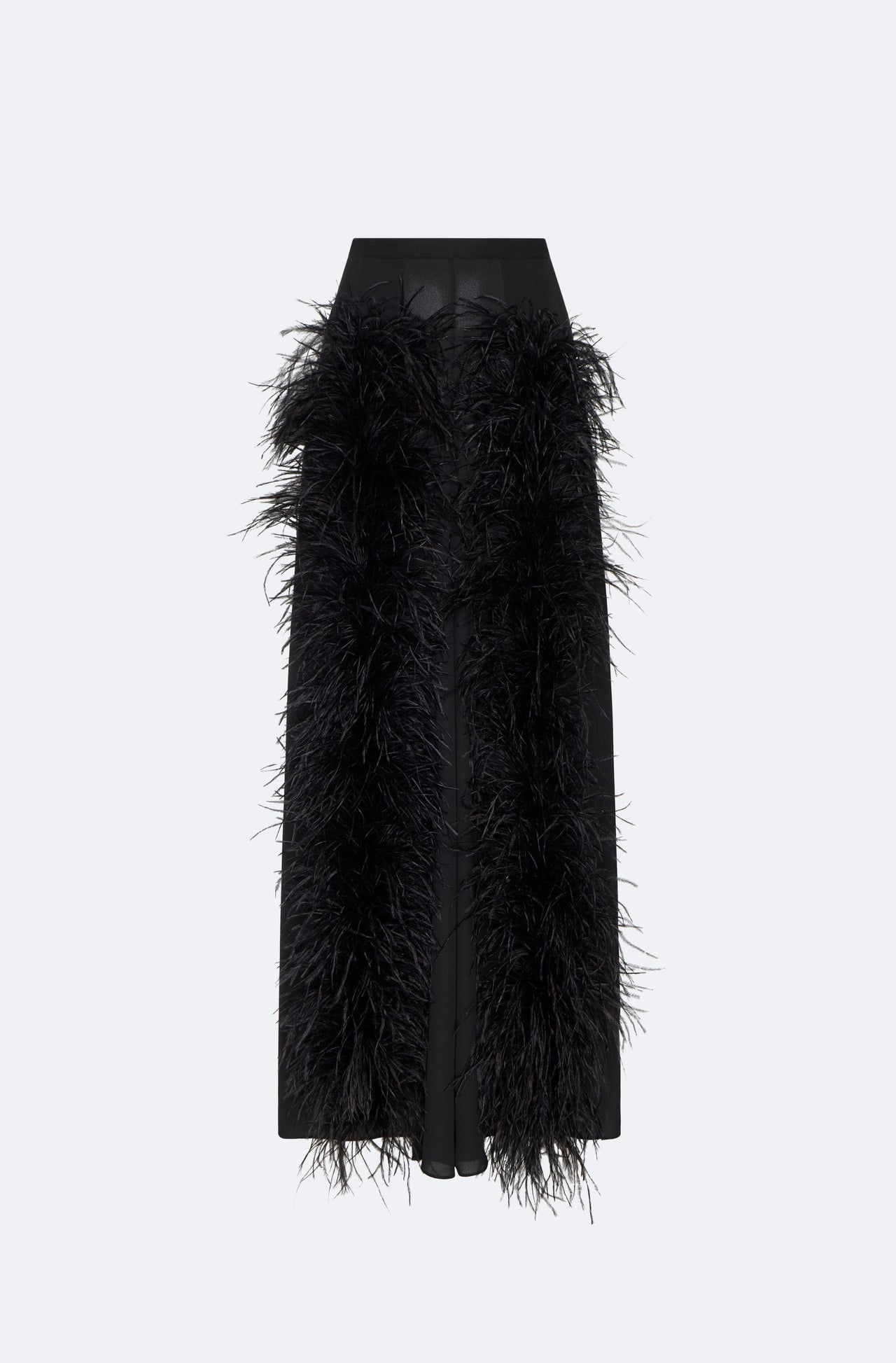 Lightweight Georgette Wide Leg Pant With Feathers - LAPOINTE