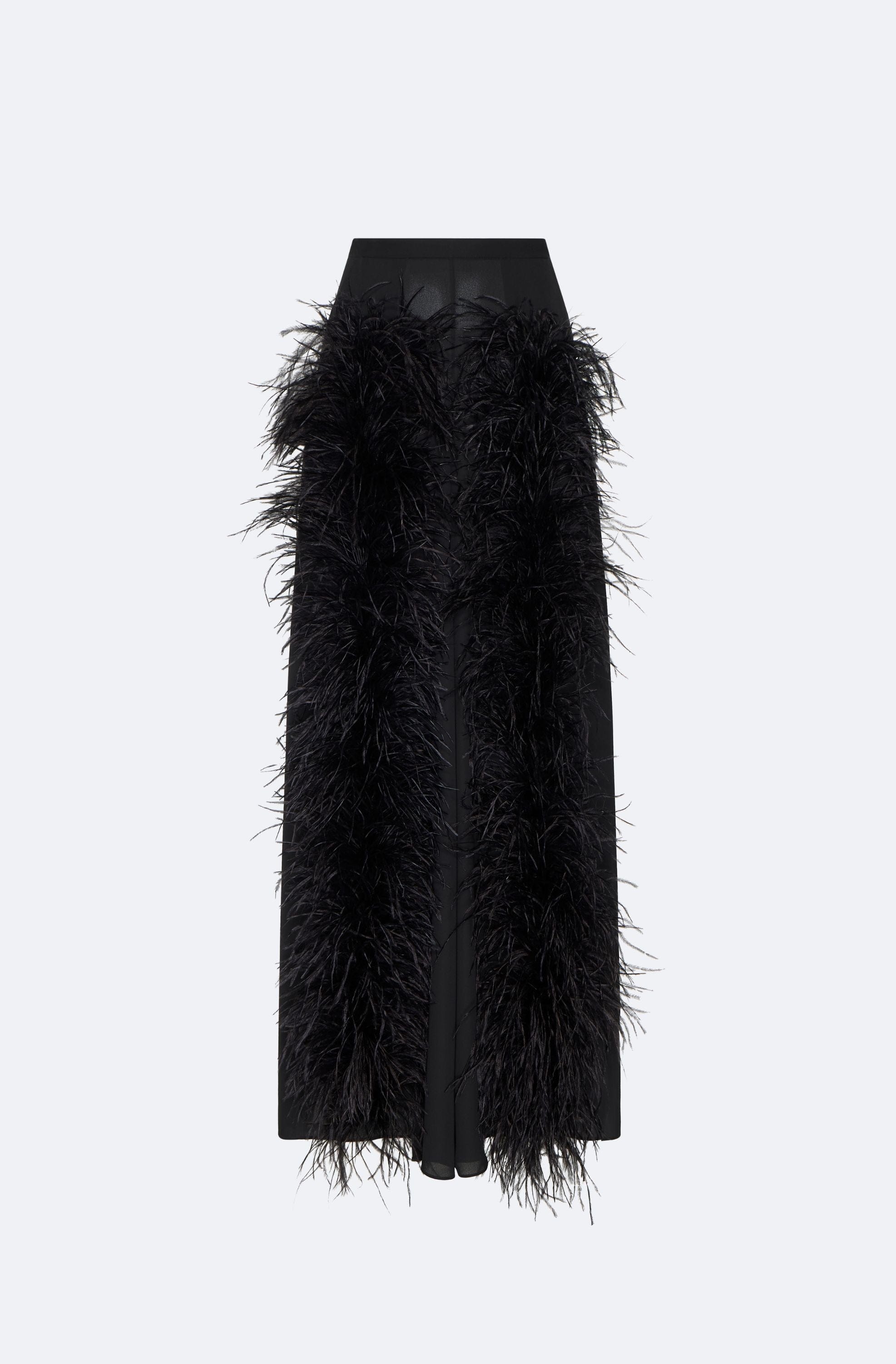 Lightweight Georgette Wide Leg Pant With Feathers - LAPOINTE