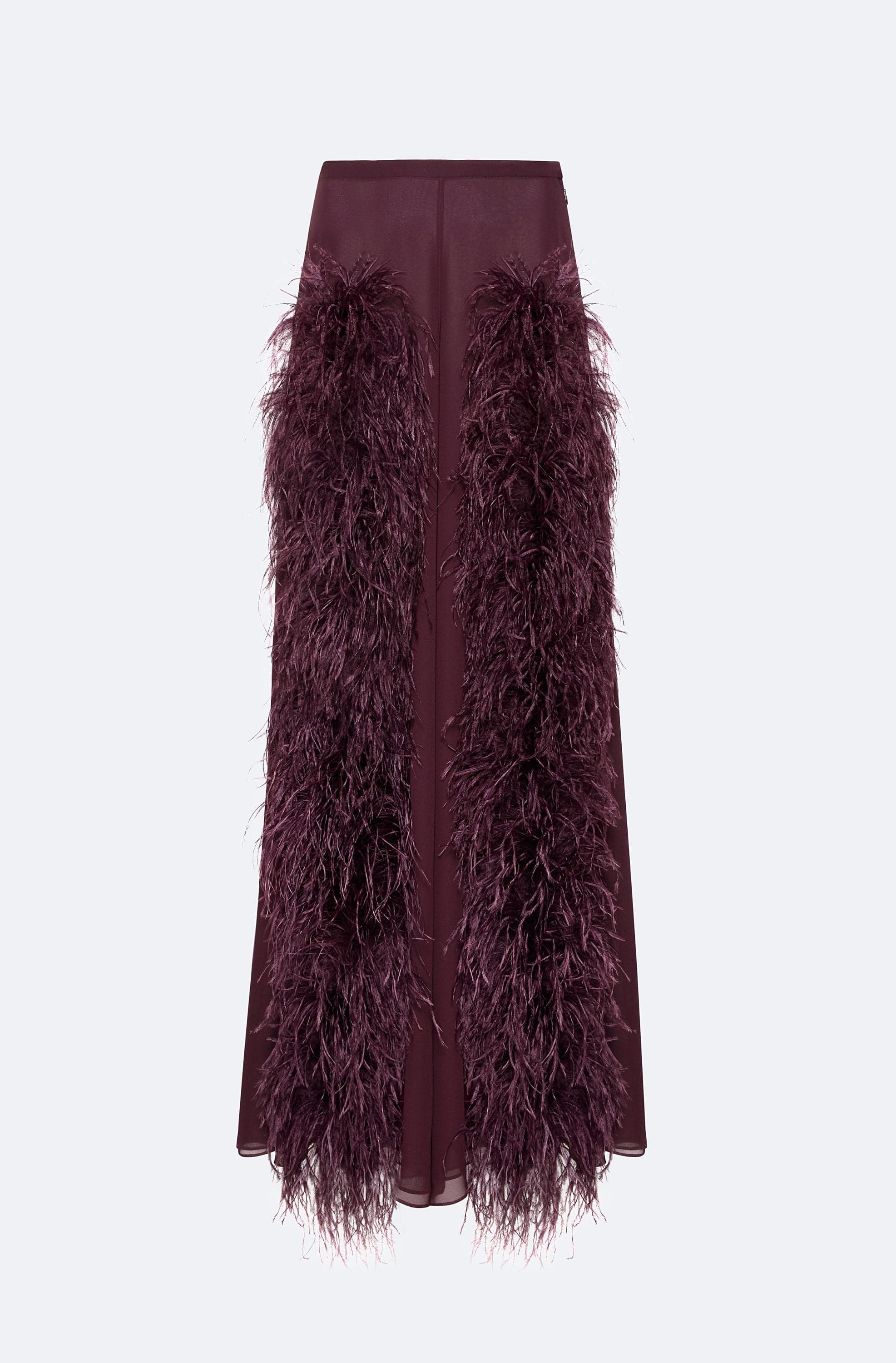 Lightweight Georgette Wide Leg Pant With Feathers - LAPOINTE