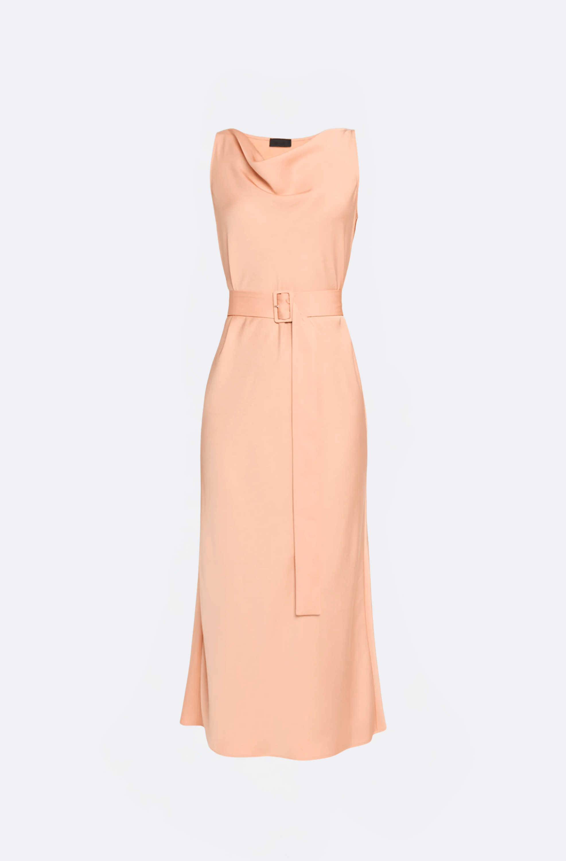 Lightweight Satin Belted Dress