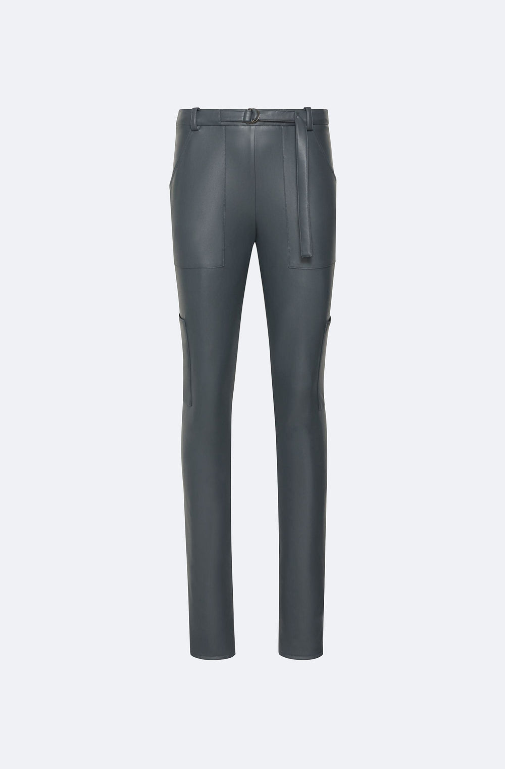 Stretch Faux Leather Split Hem Legging in Gray blue Blue LAPOINTE