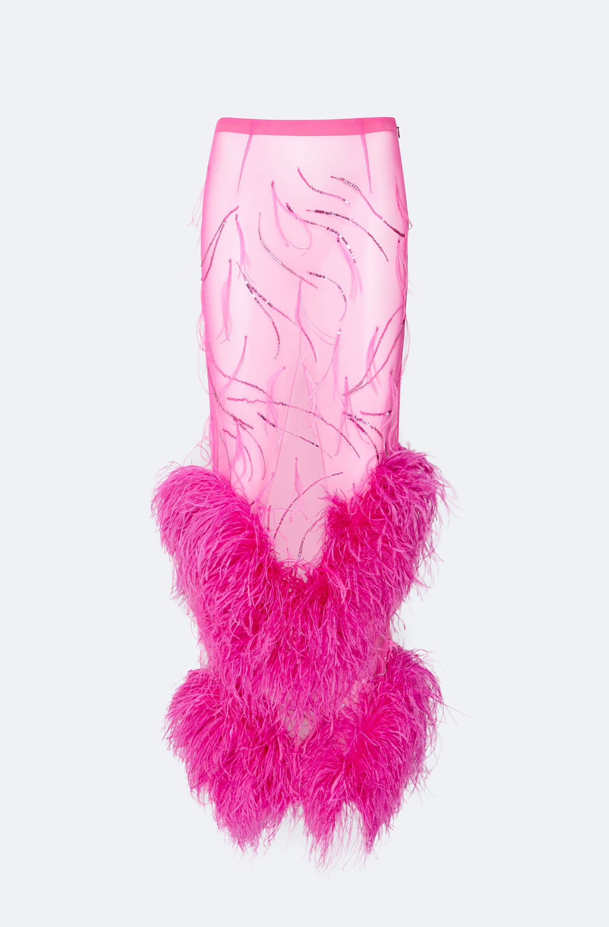 Feather Embroidery Skirt in Vivid pink Pink | LAPOINTE