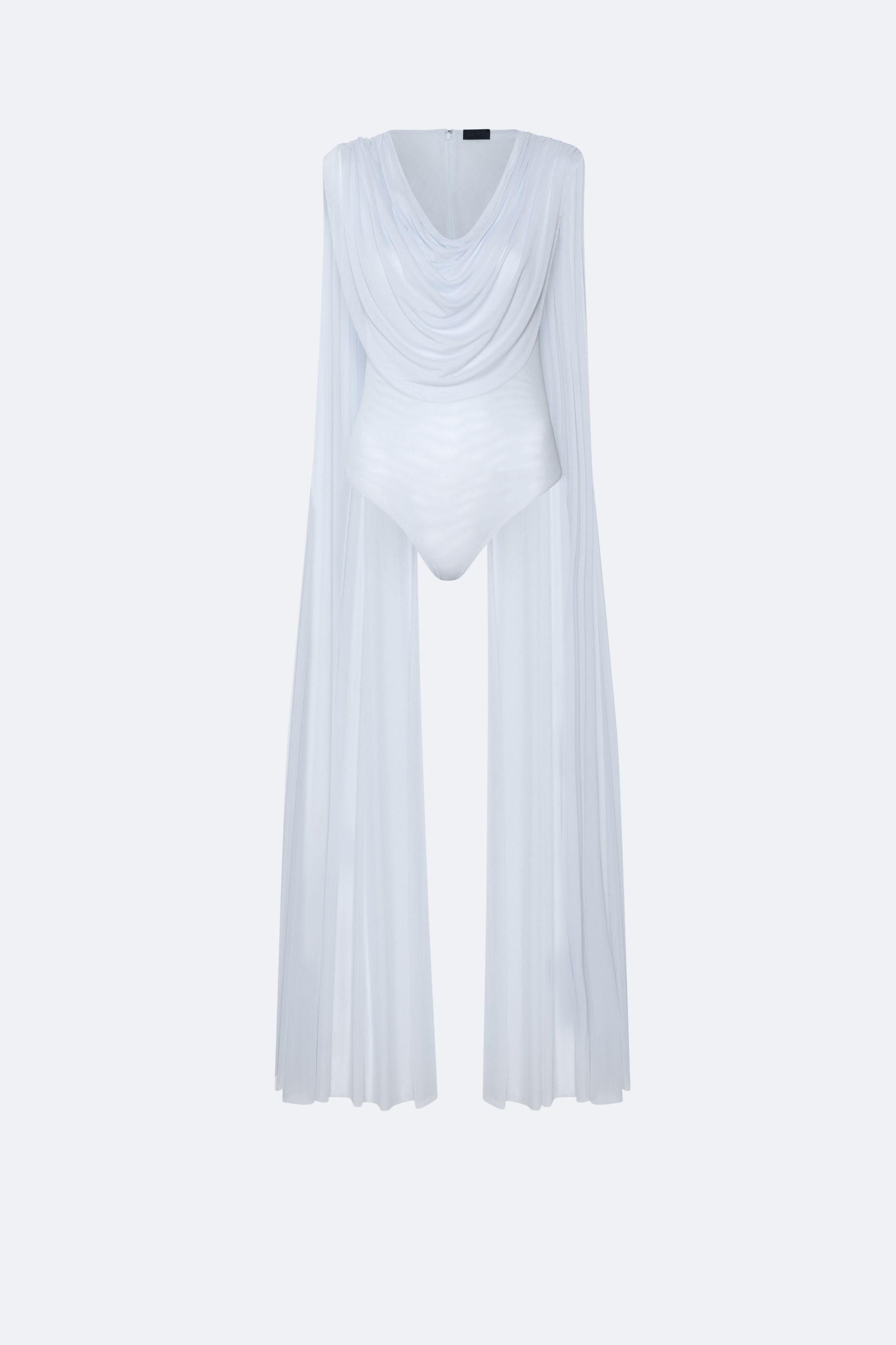 Mesh Cowl Neck Cape Bodysuit - LAPOINTE