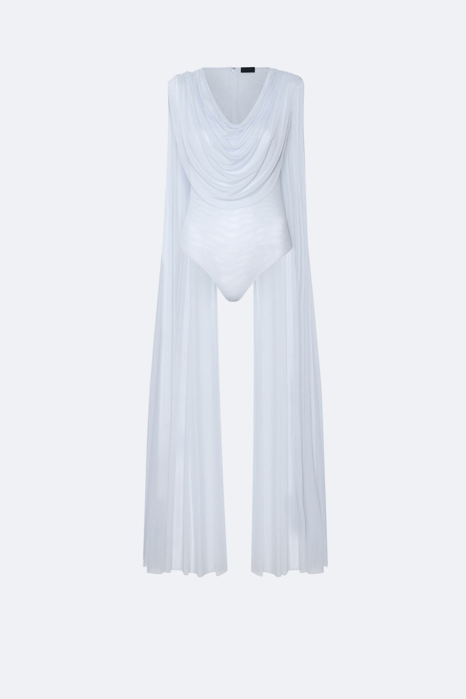 Mesh Cowl Neck Cape Bodysuit - LAPOINTE