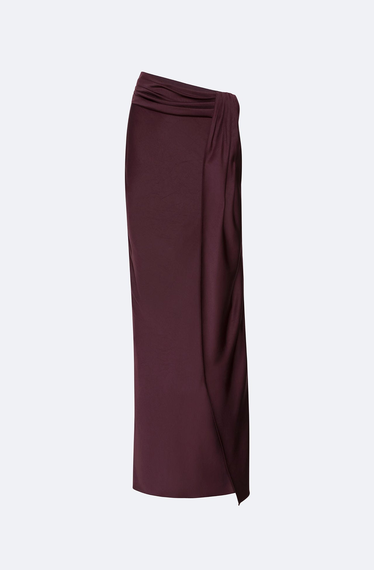 Lightweight Satin Asymmetric Maxi Skirt - LAPOINTE