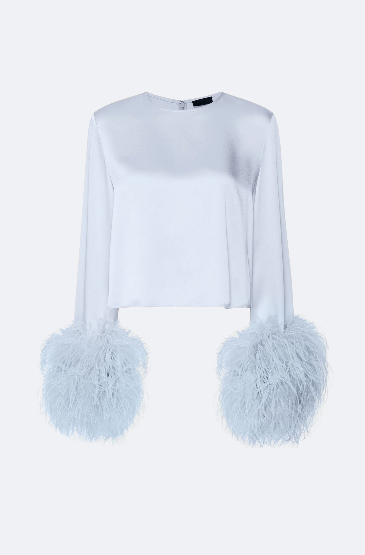Satin Top With Feathers - LAPOINTE