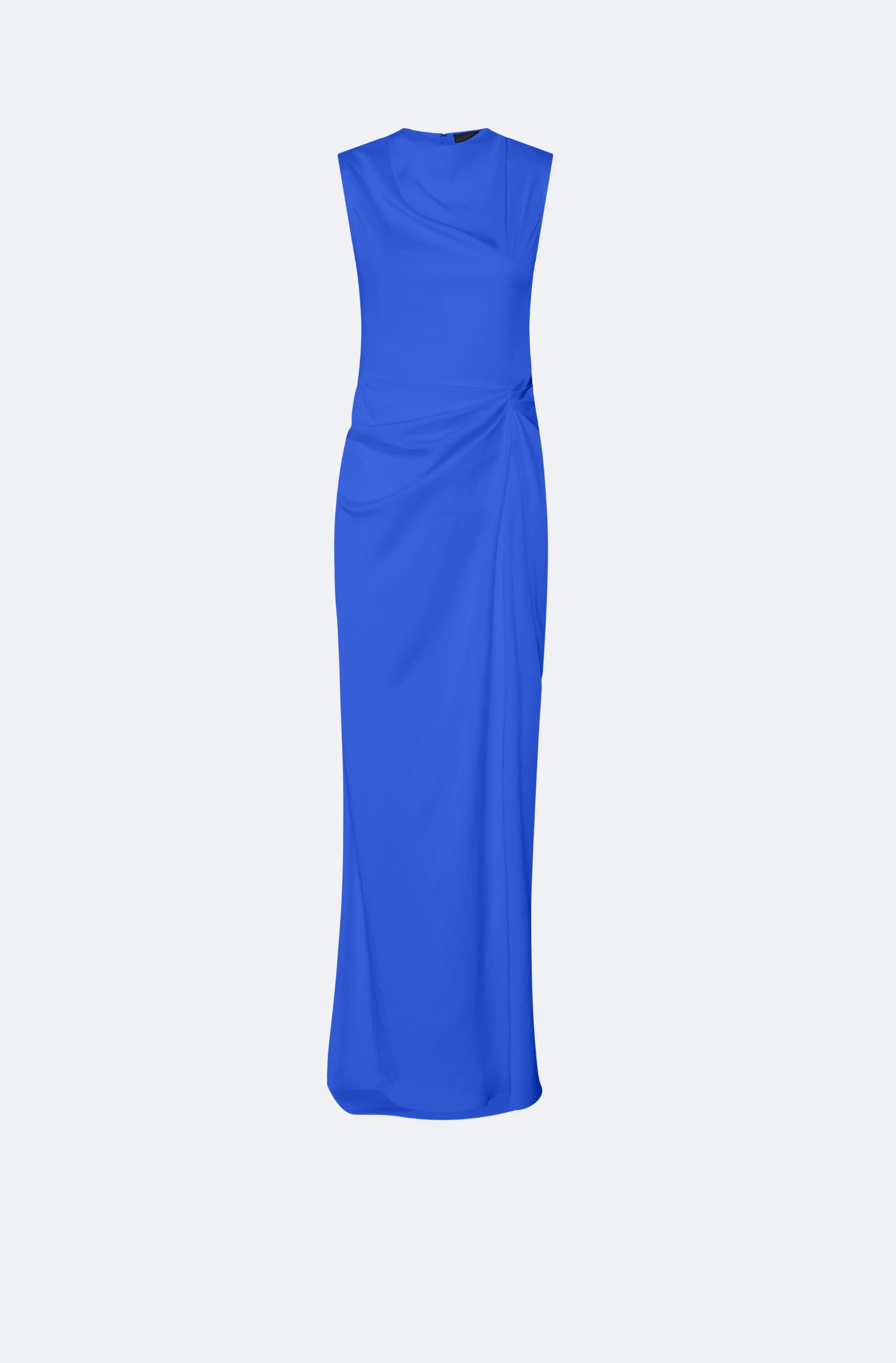 Lightweight Satin Sleeveless Gown With Tucks