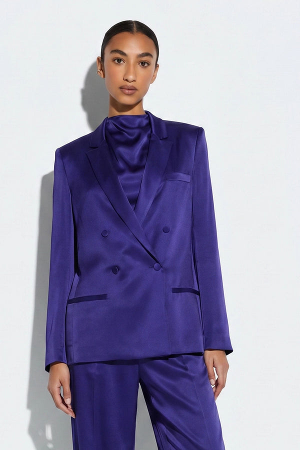 Satin Double Breasted Blazer