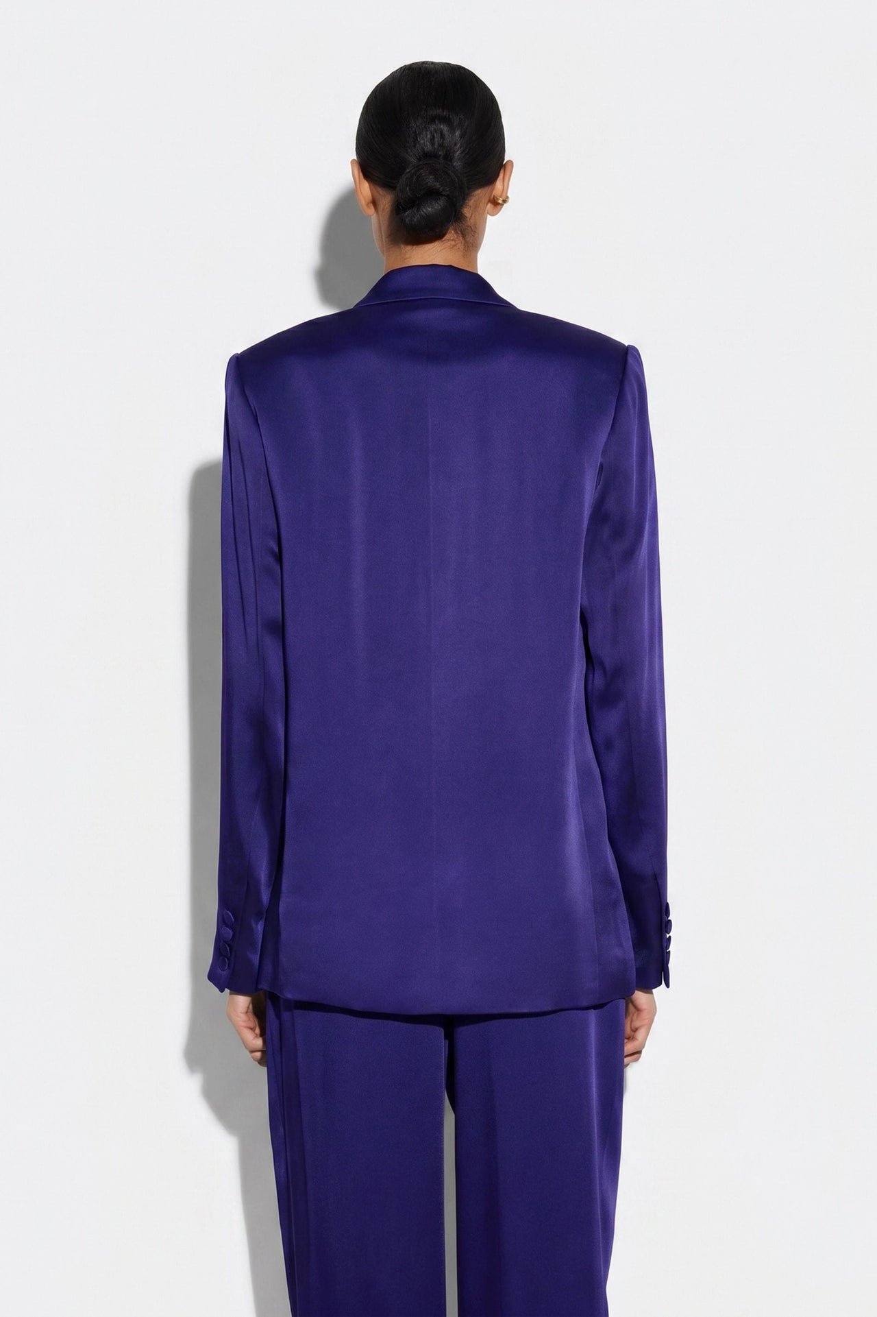Satin Double Breasted Blazer