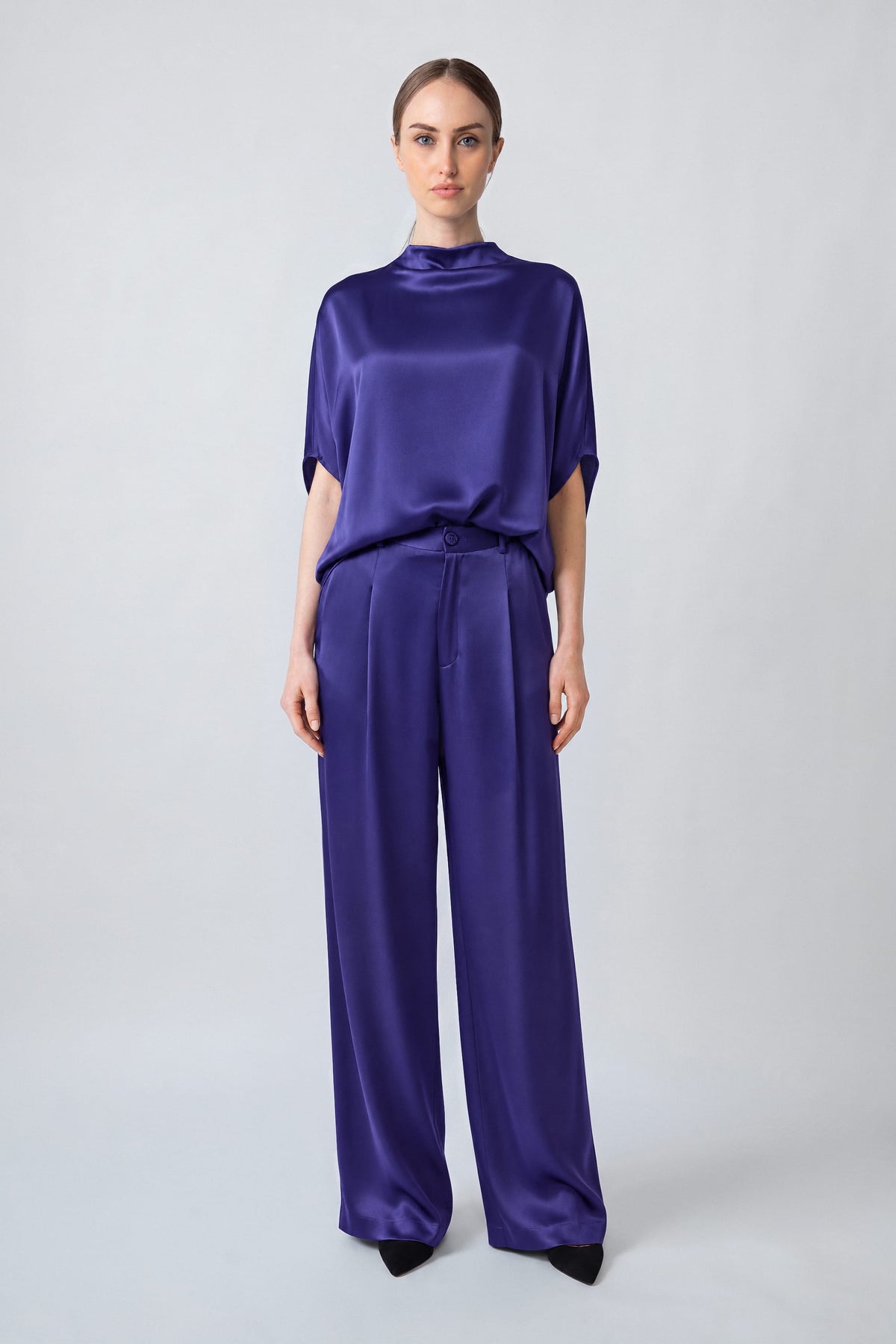 Satin Relaxed Pleated Pant - LAPOINTE