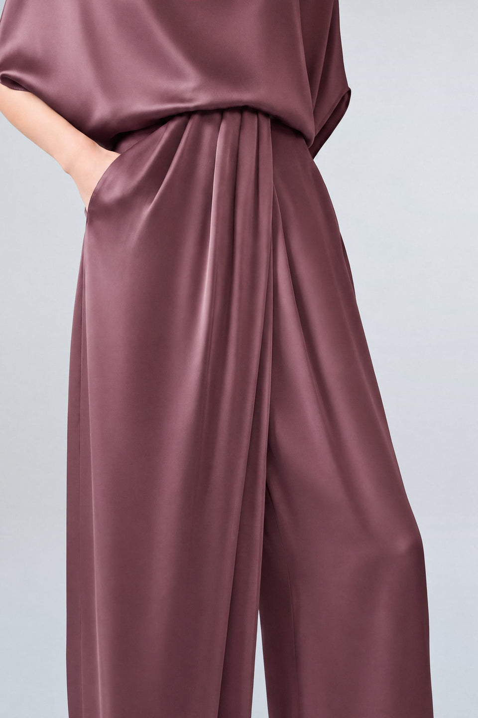Satin Draped Relaxed Pant - LAPOINTE