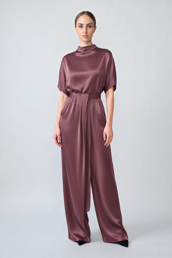Satin Draped Relaxed Pant