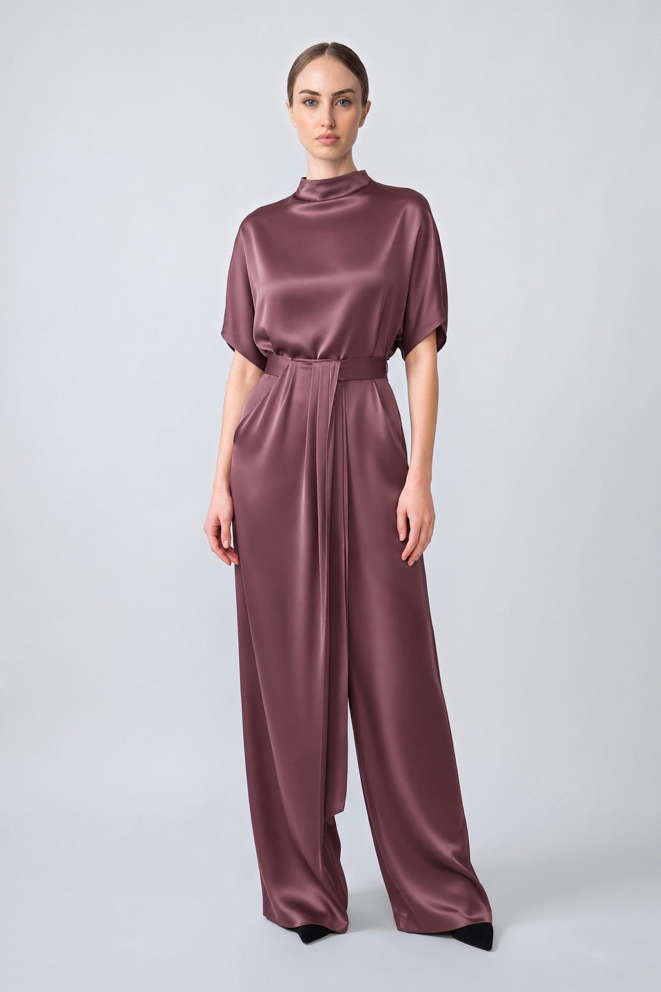 Satin Draped Relaxed Pant - LAPOINTE