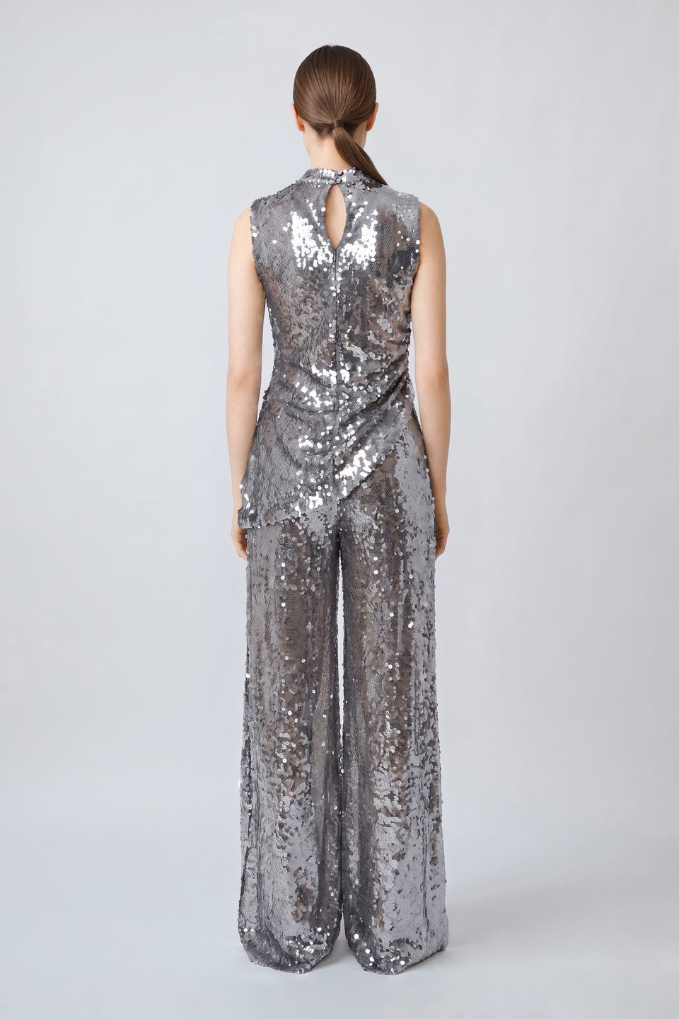 Mesh Sequin Wide Leg Pant - LAPOINTE