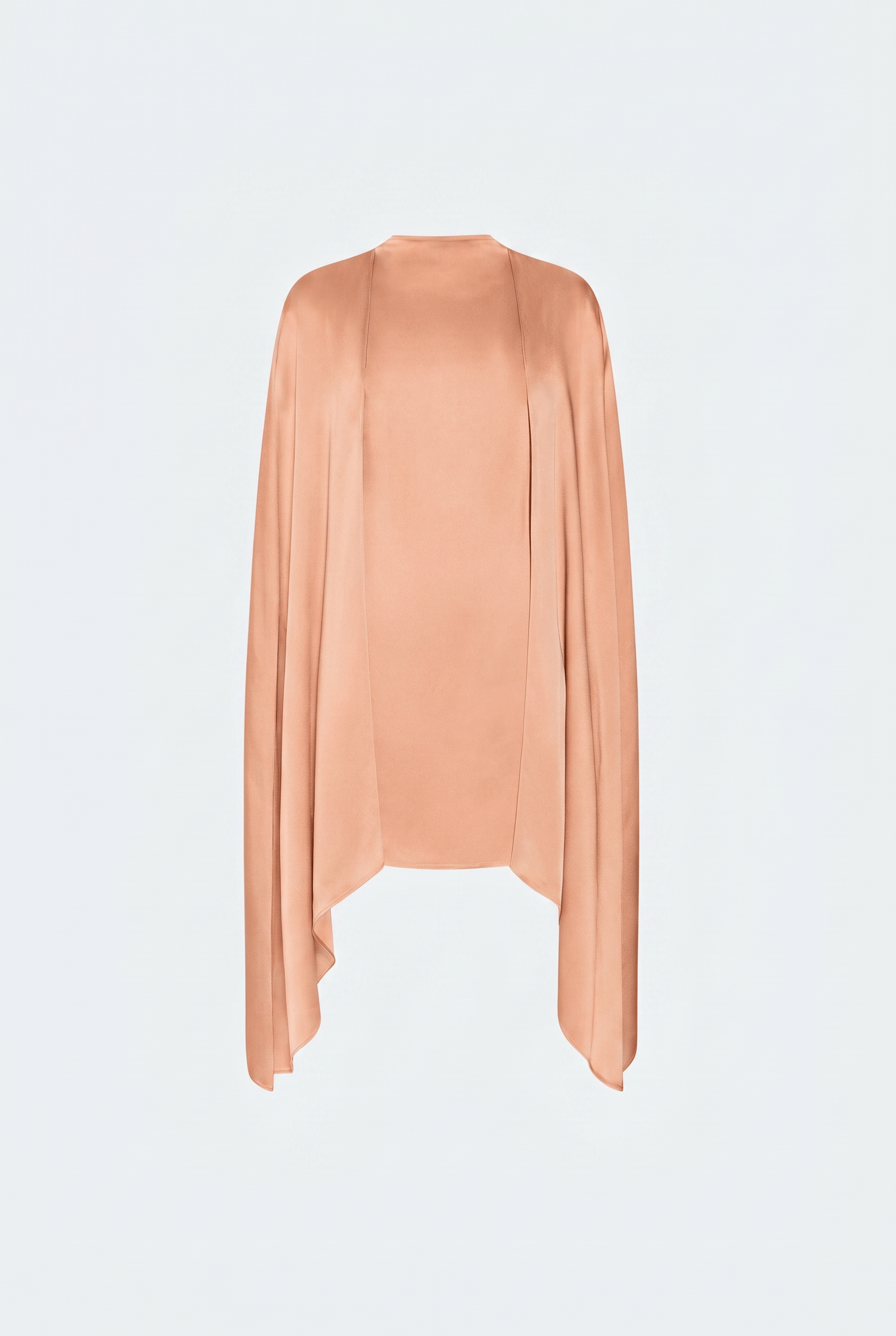 Satin Cape Sleeve Mini Dress