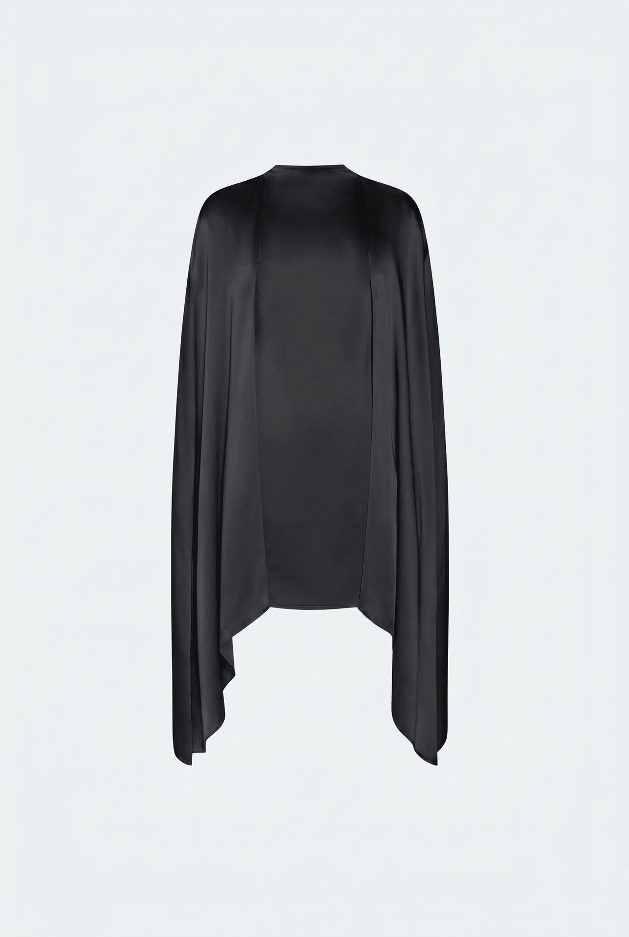 Satin Cape Sleeve Mini Dress - LAPOINTE