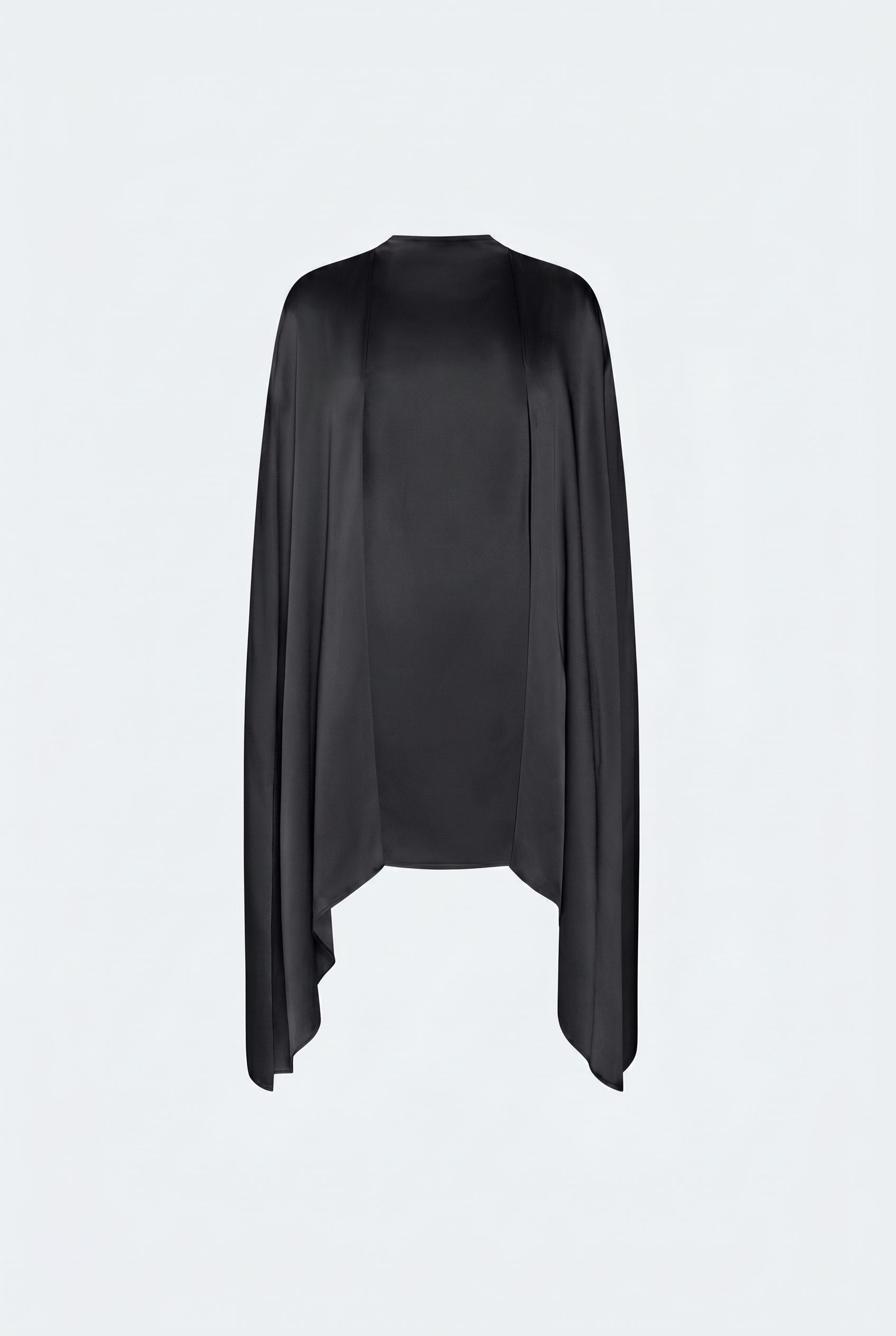 Satin Cape Sleeve Mini Dress
