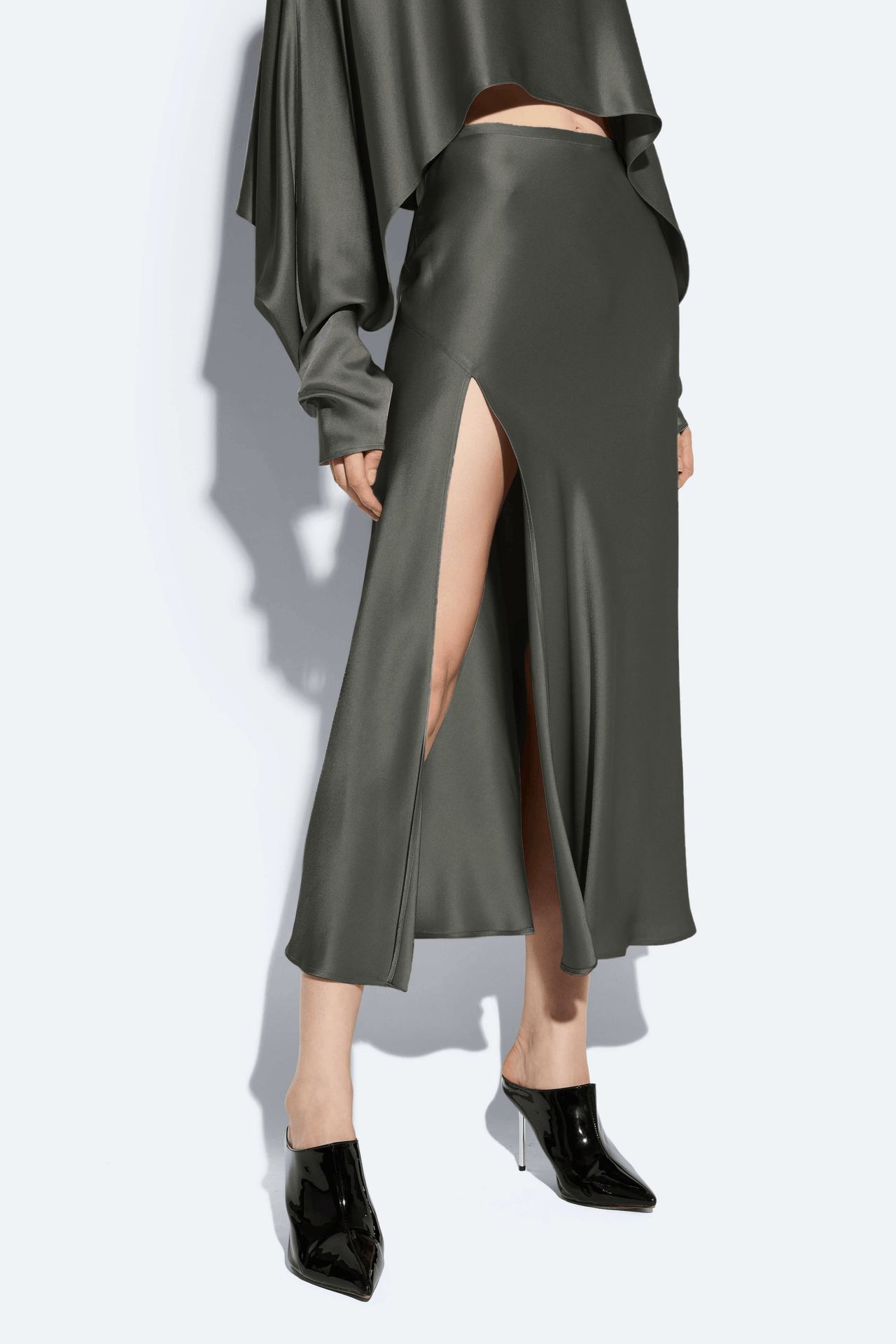 Satin Bias Midi Skirt - LAPOINTE