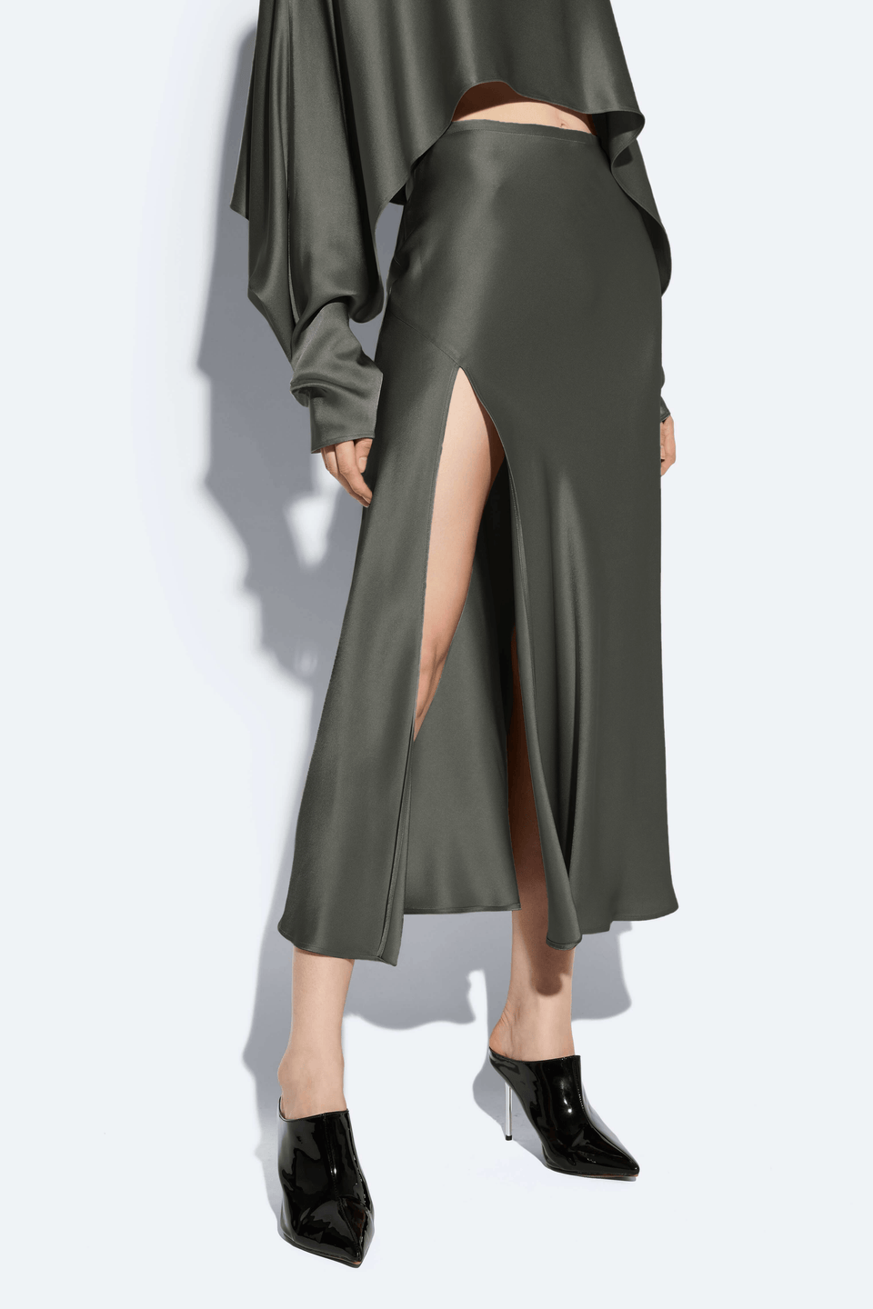 Satin Bias Midi Skirt - LAPOINTE