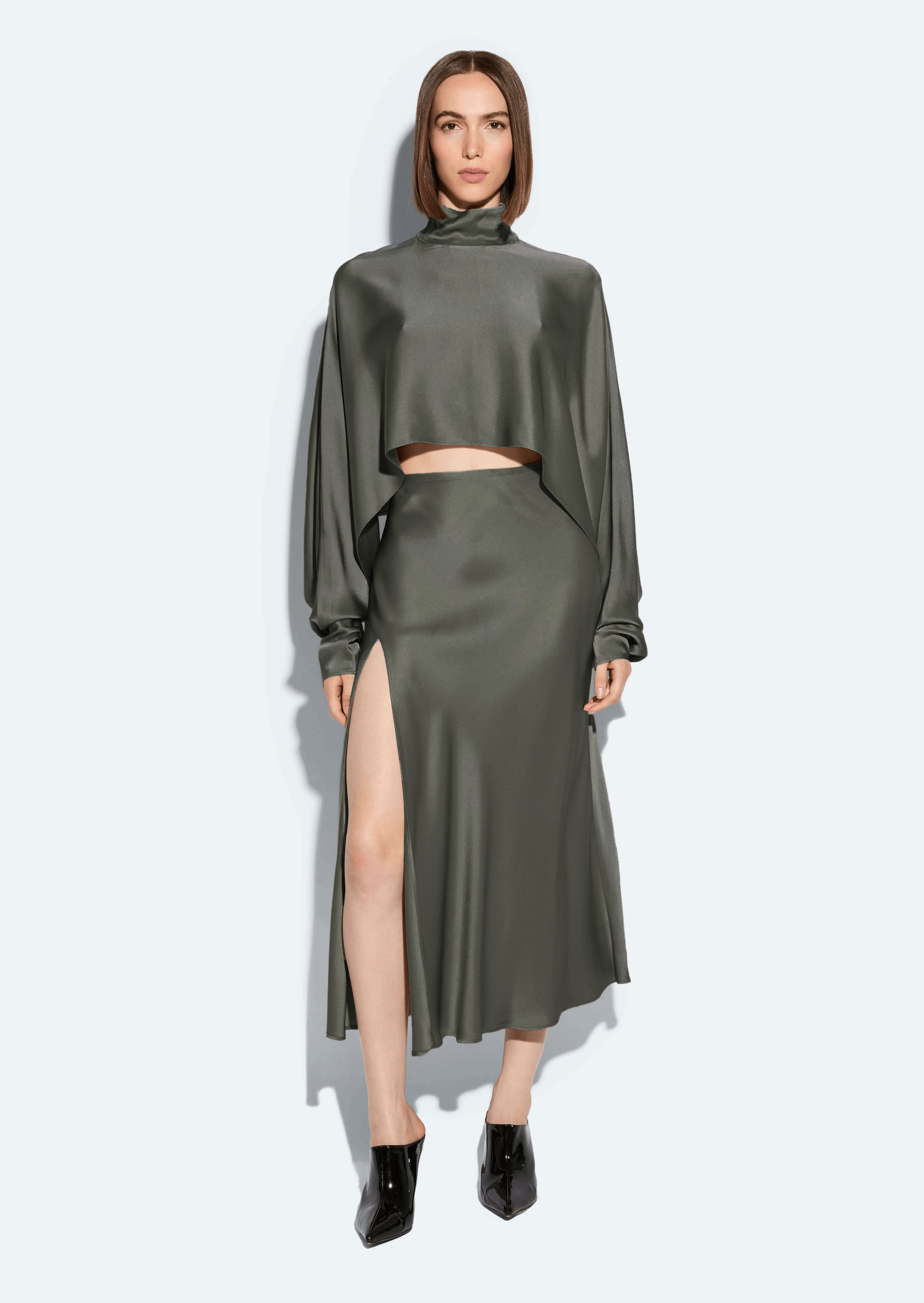 Satin Bias Midi Skirt - LAPOINTE