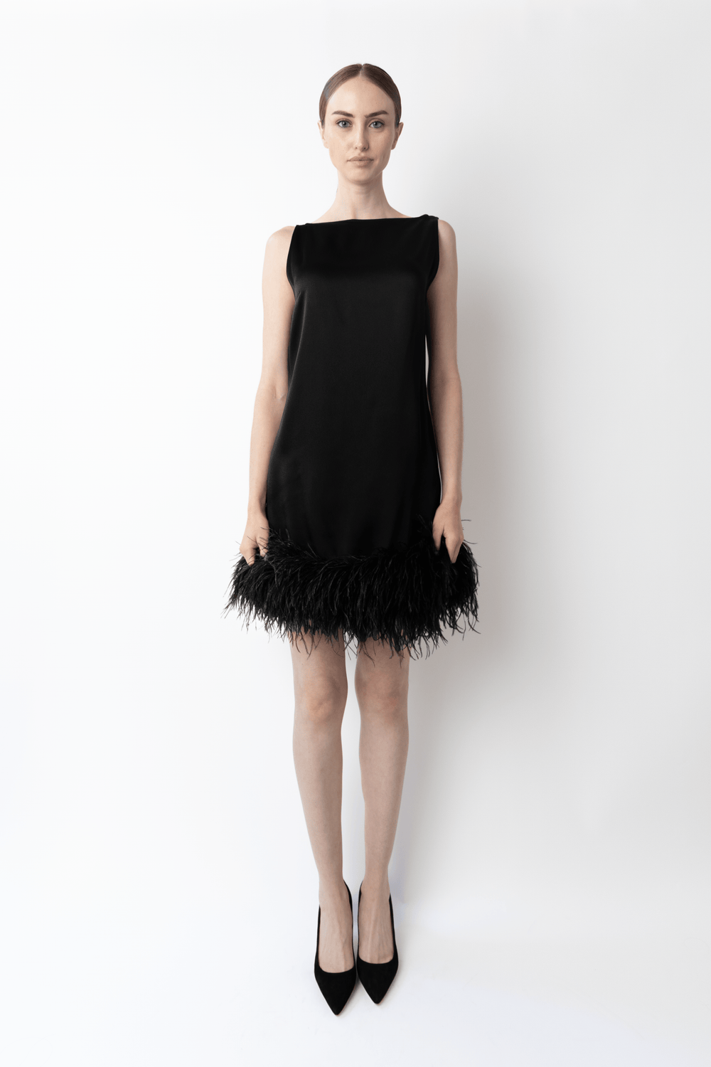 rendezvous sleeveless feather mini dress AKIRA | Dresses | Rendezvous Sleeveless Feather Dress