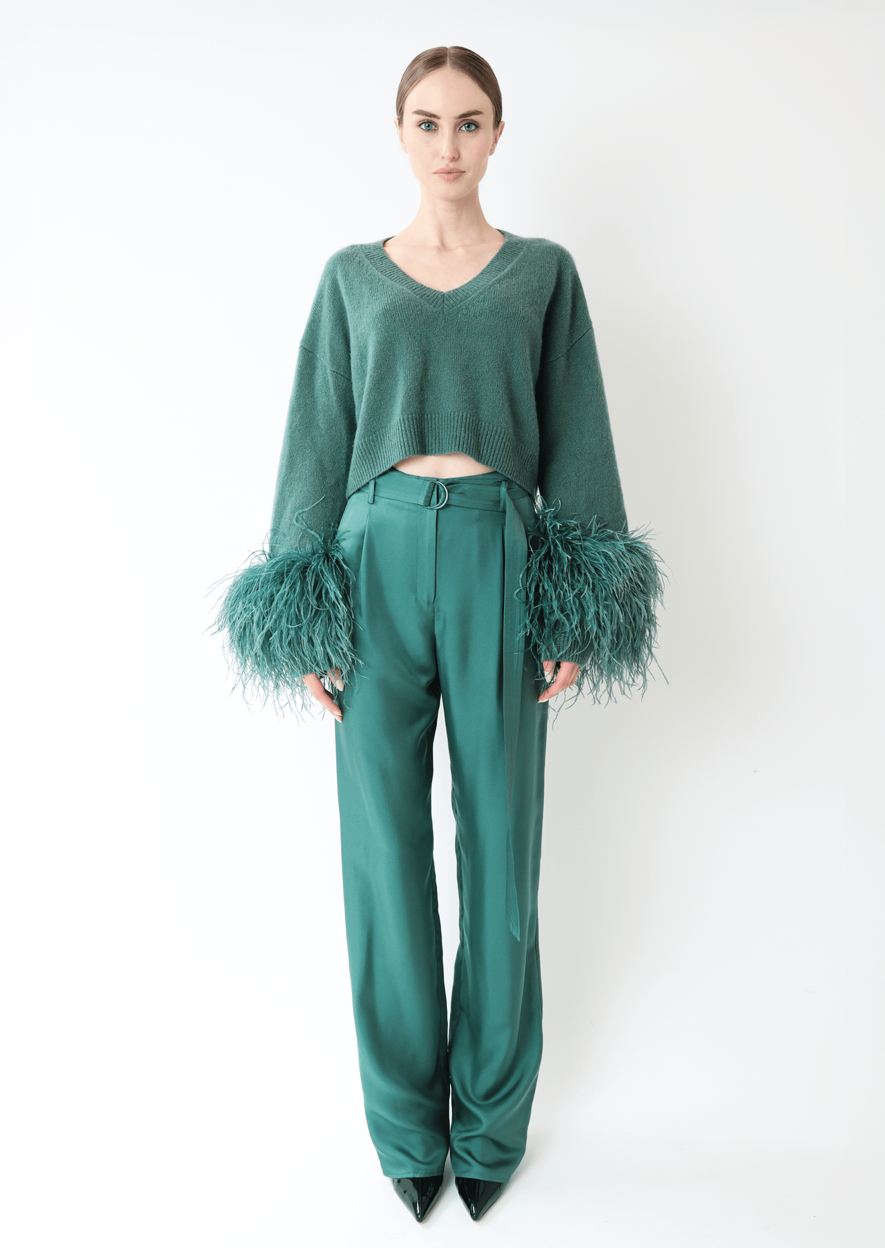 Silky Twill Belted Pant - LAPOINTE