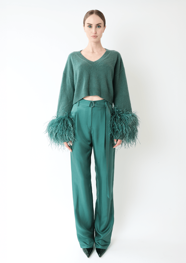 Silky Twill Belted Pant - LAPOINTE