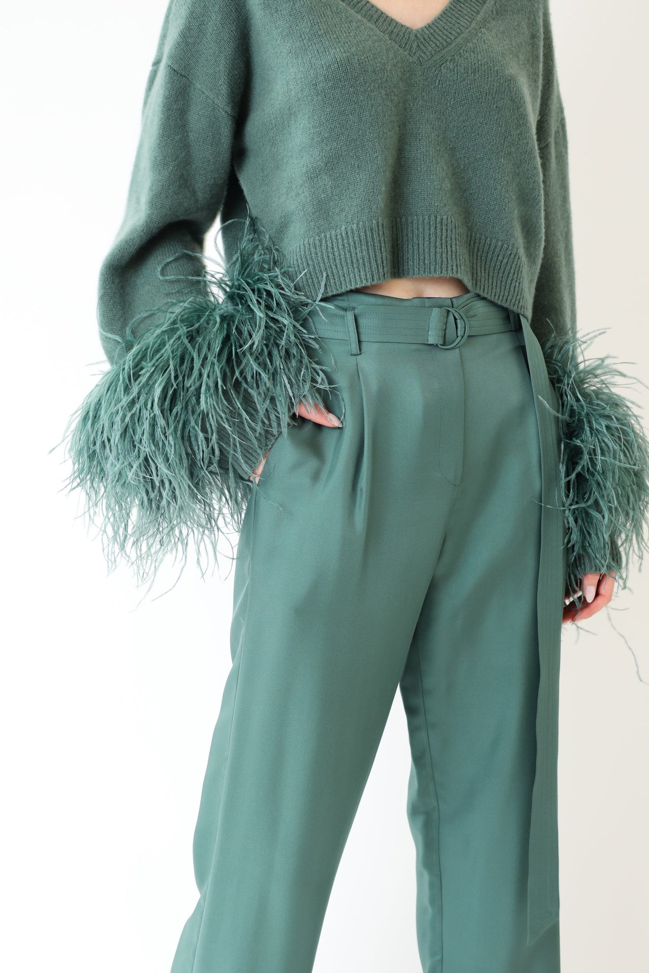 Silky Twill Belted Pant - LAPOINTE