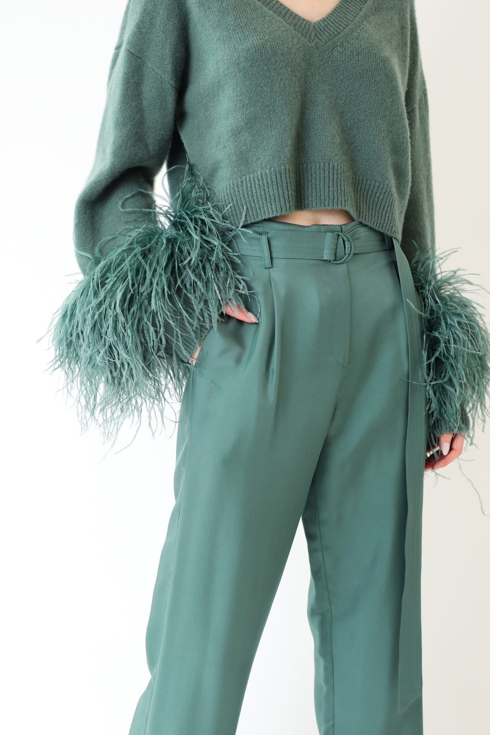 Silky Twill Belted Pant - LAPOINTE