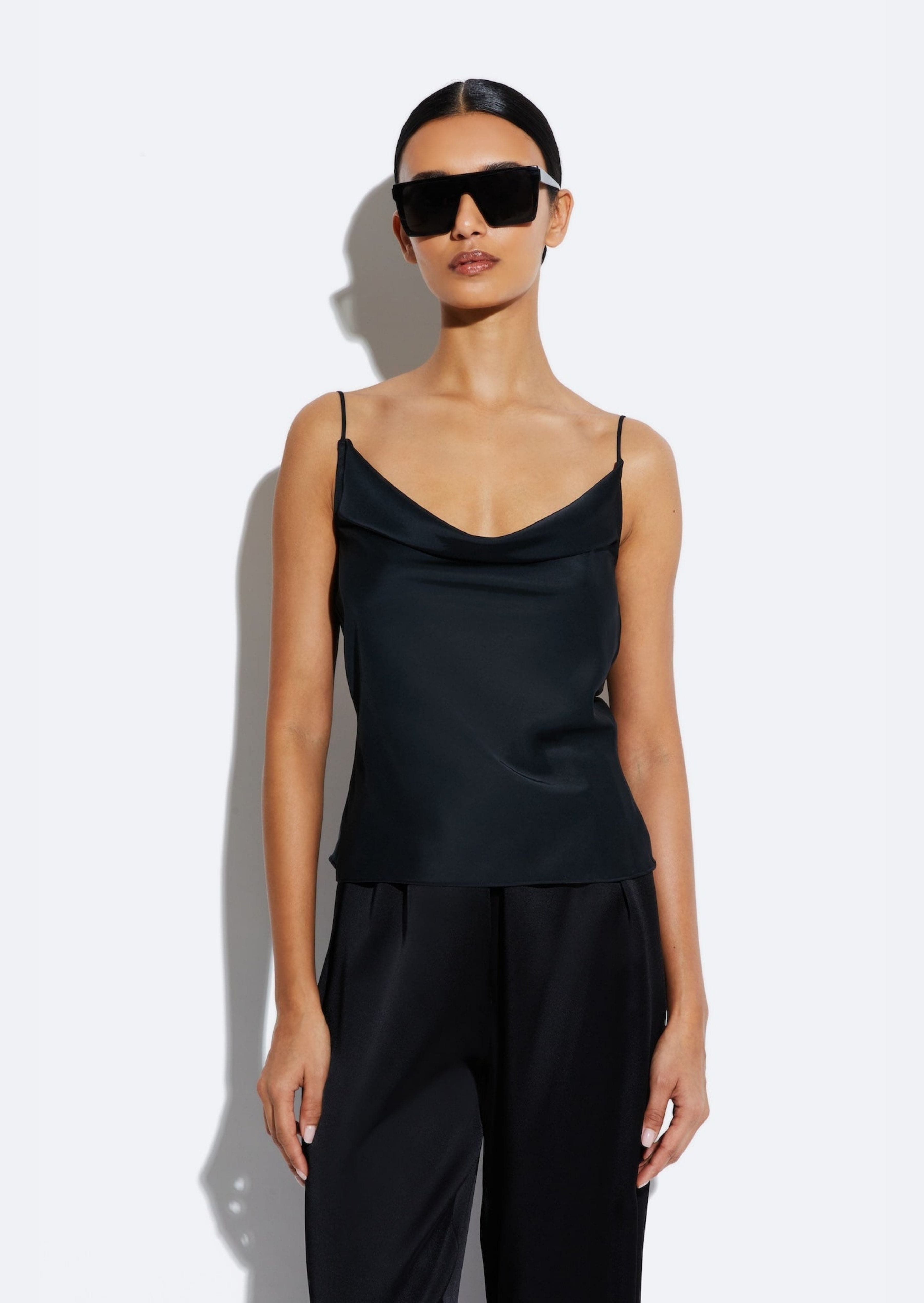 Cowl neck satin cami top online