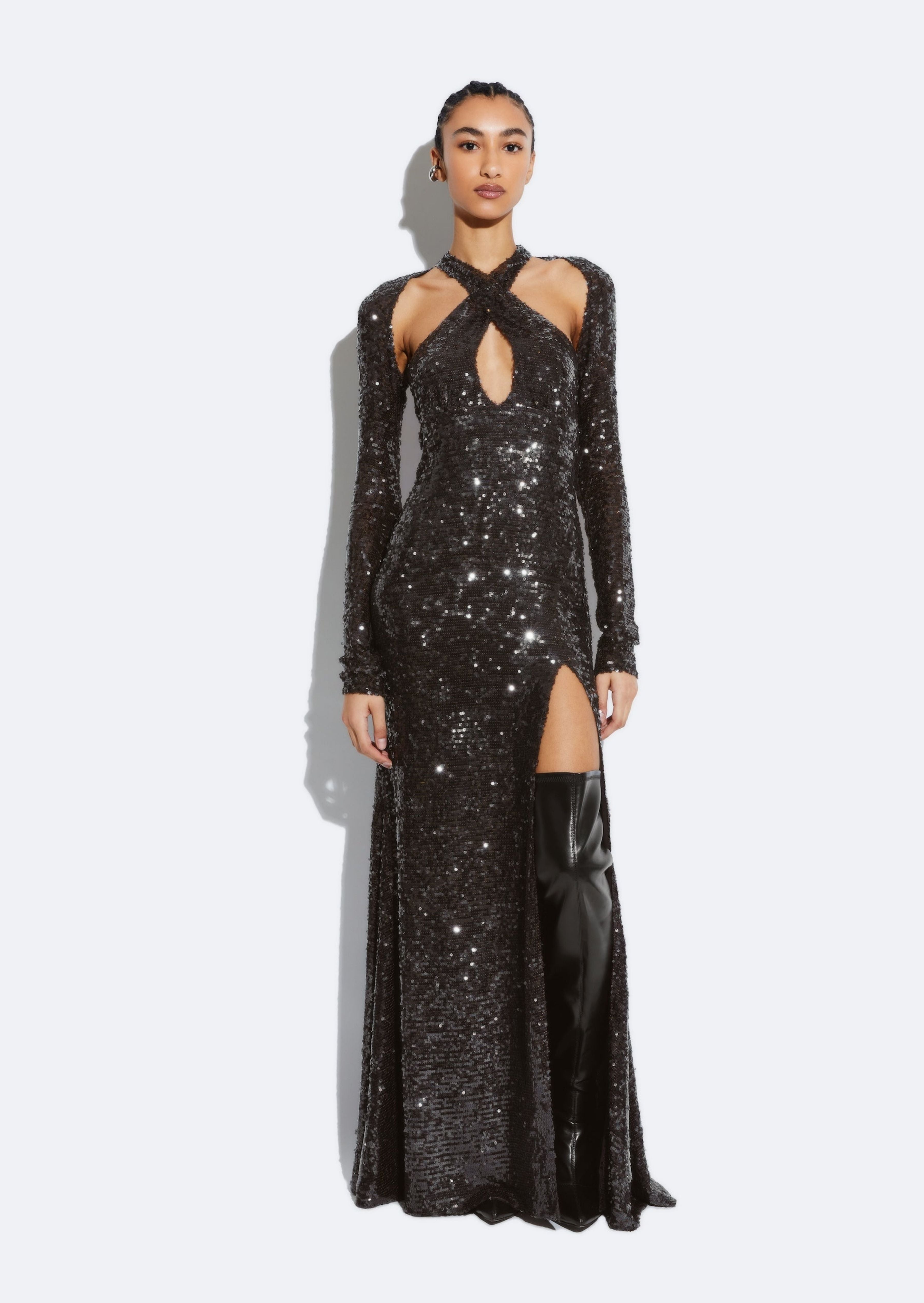 Sequin Keyhole Gown