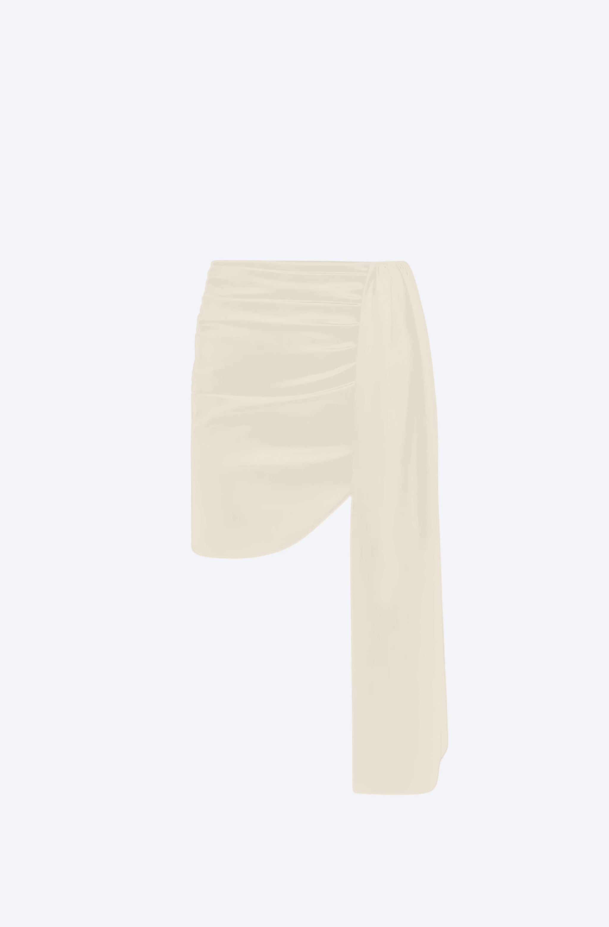 Stretch Faux Leather Drape Mini Skirt