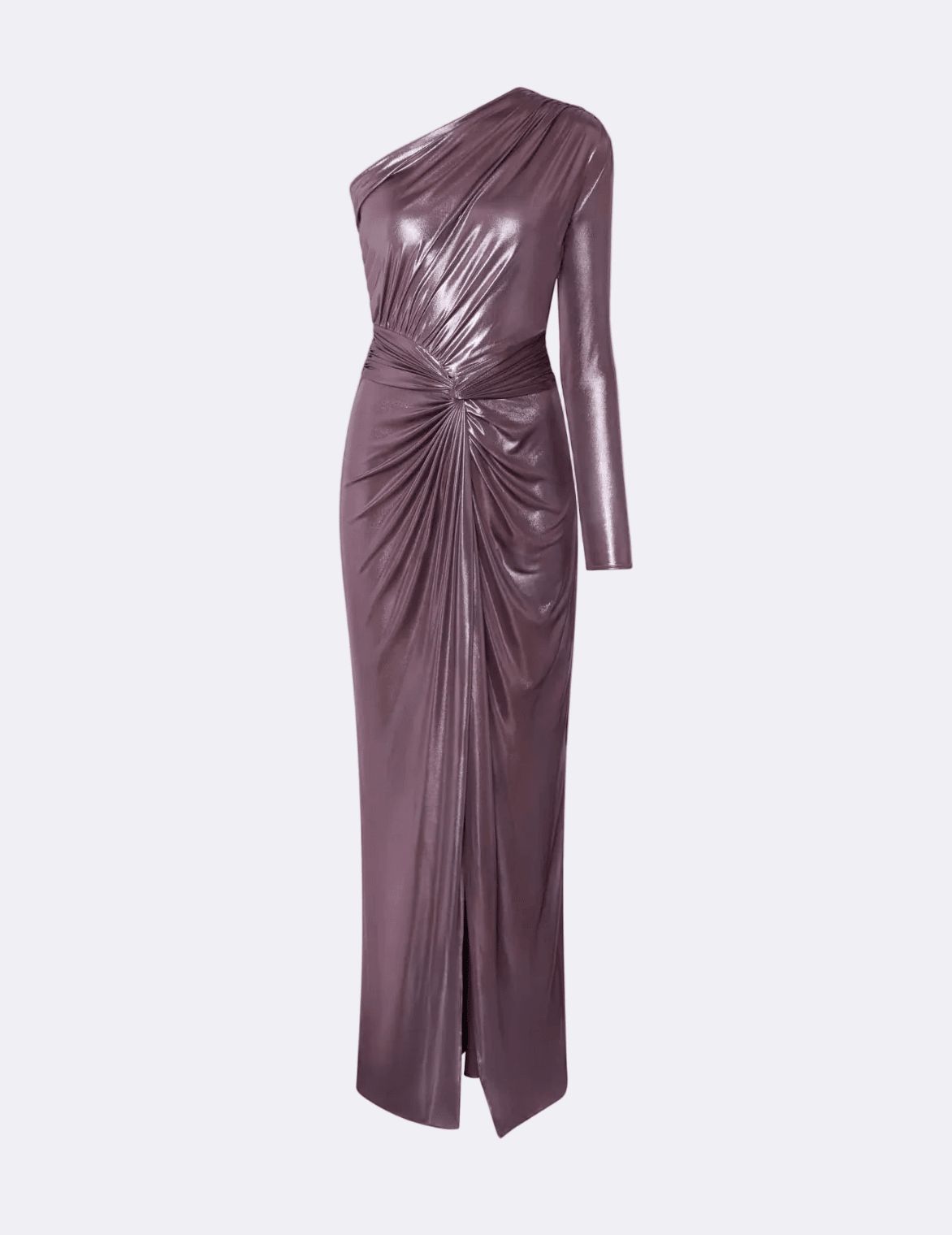 Coated Jersey One Shoulder Draped Maxi Dress - LAPOINTE