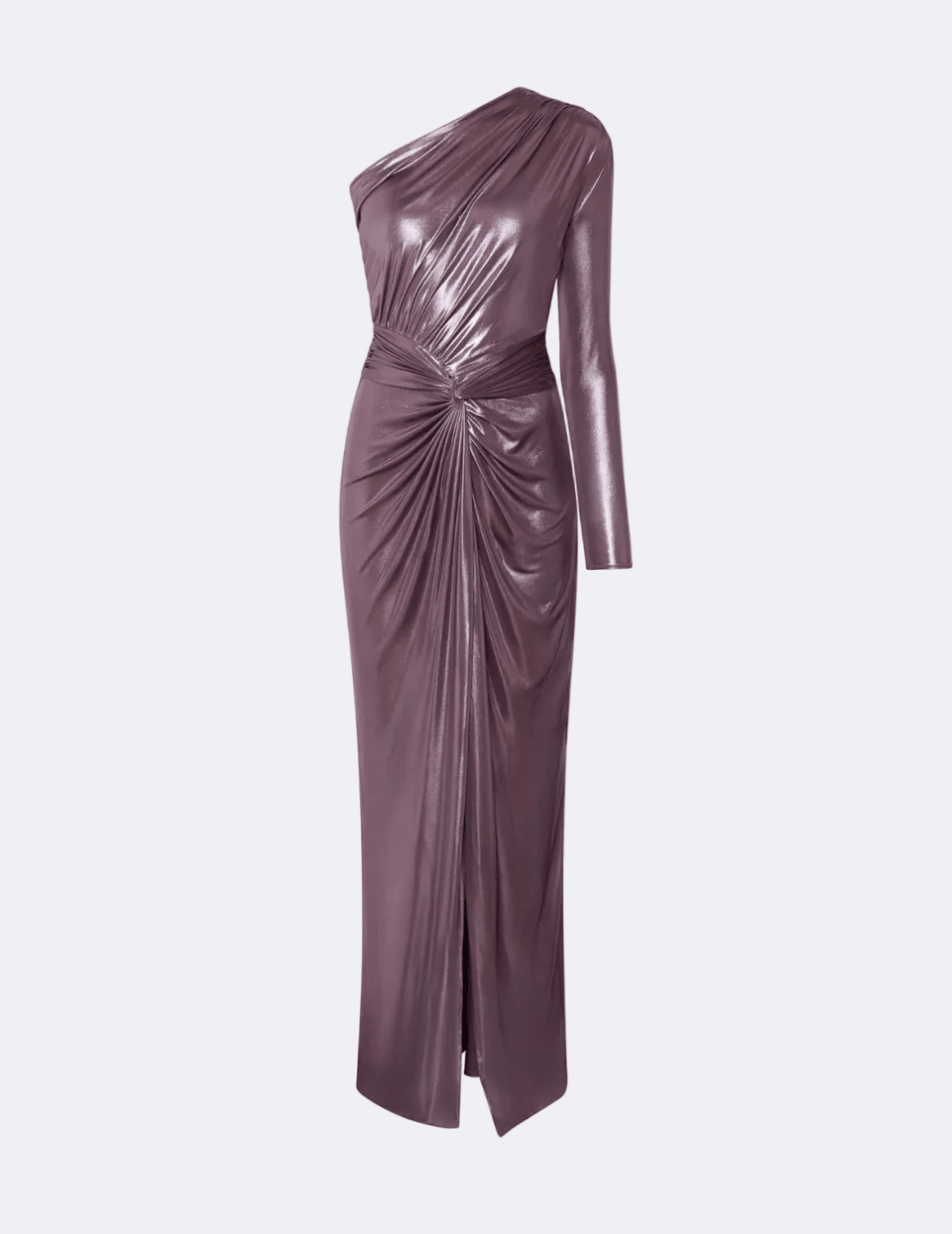 Coated Jersey One Shoulder Draped Maxi Dress - LAPOINTE