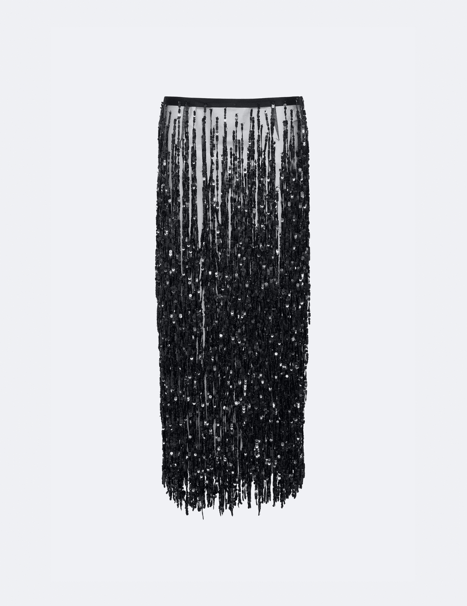 Fringe Sequin Pencil Skirt - LAPOINTE