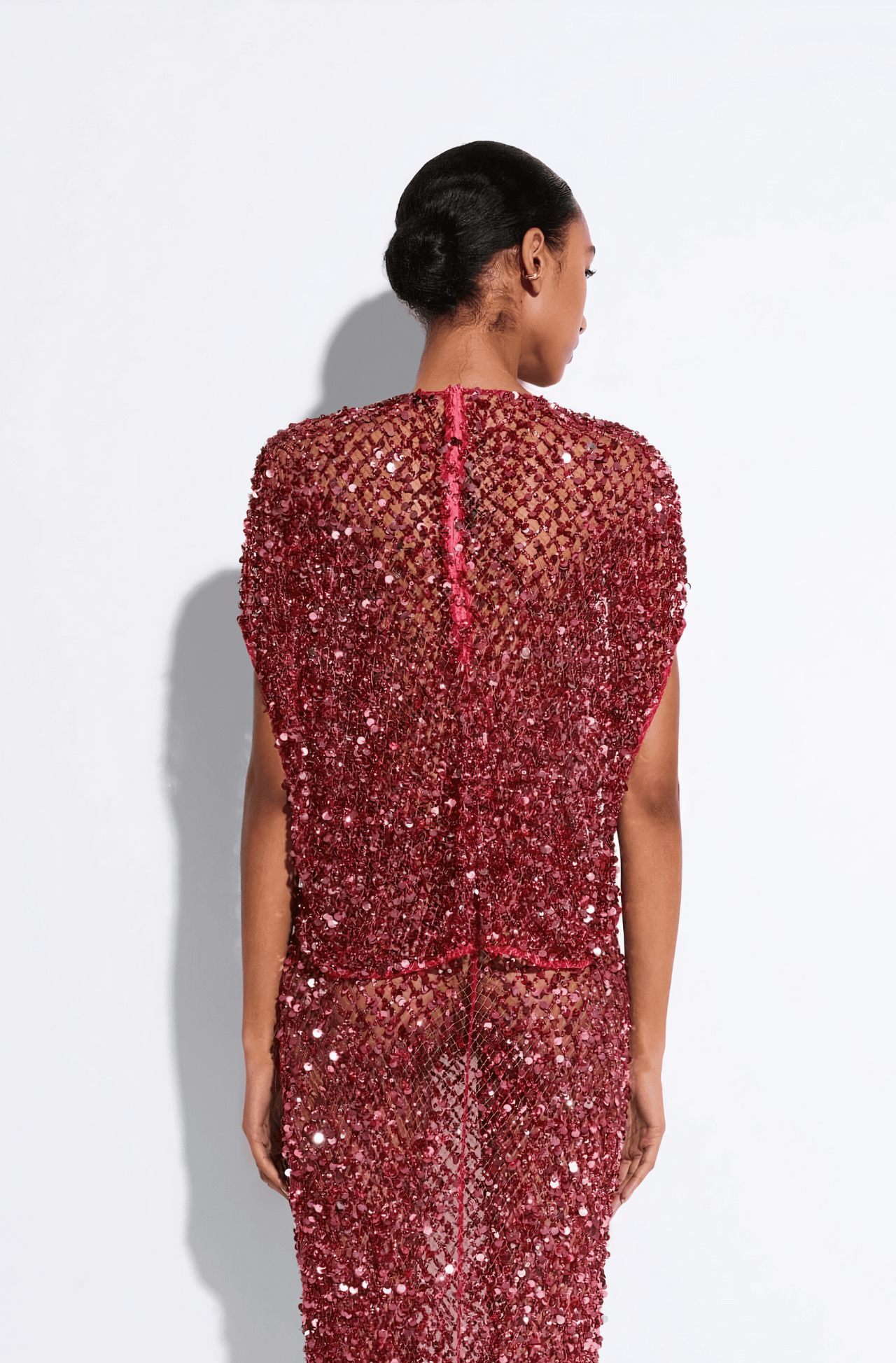 Net Mesh Sequin Cape Tee