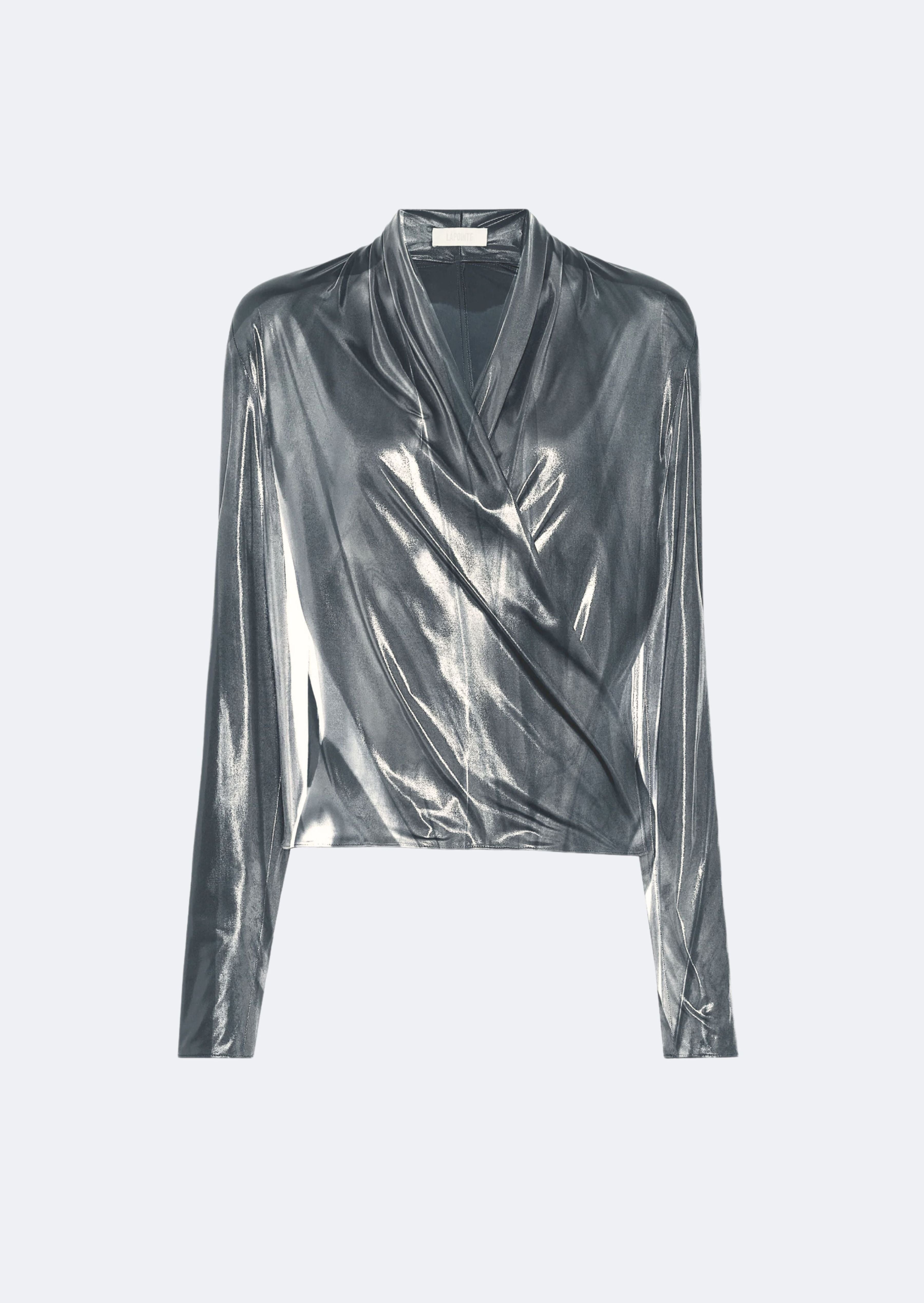 Metallic Organza Wrap Top