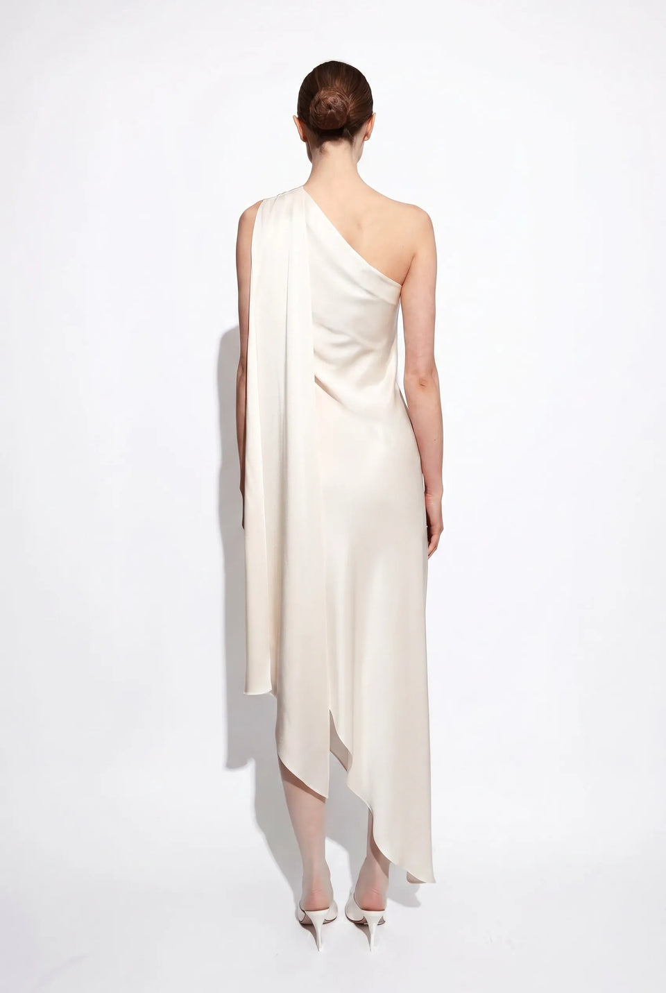 Lightweight Satin One Shoulder Dress - LAPOINTE