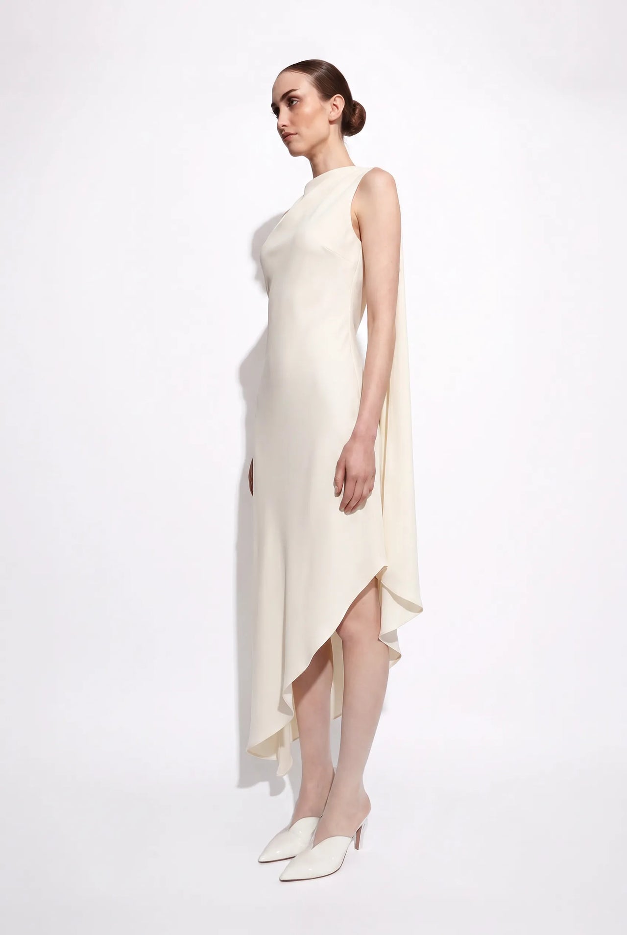 Lightweight Satin One Shoulder Dress - LAPOINTE
