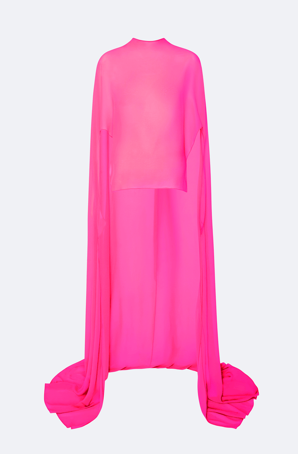 Lightweight Georgette High Low Scarf Cape Top - LAPOINTE