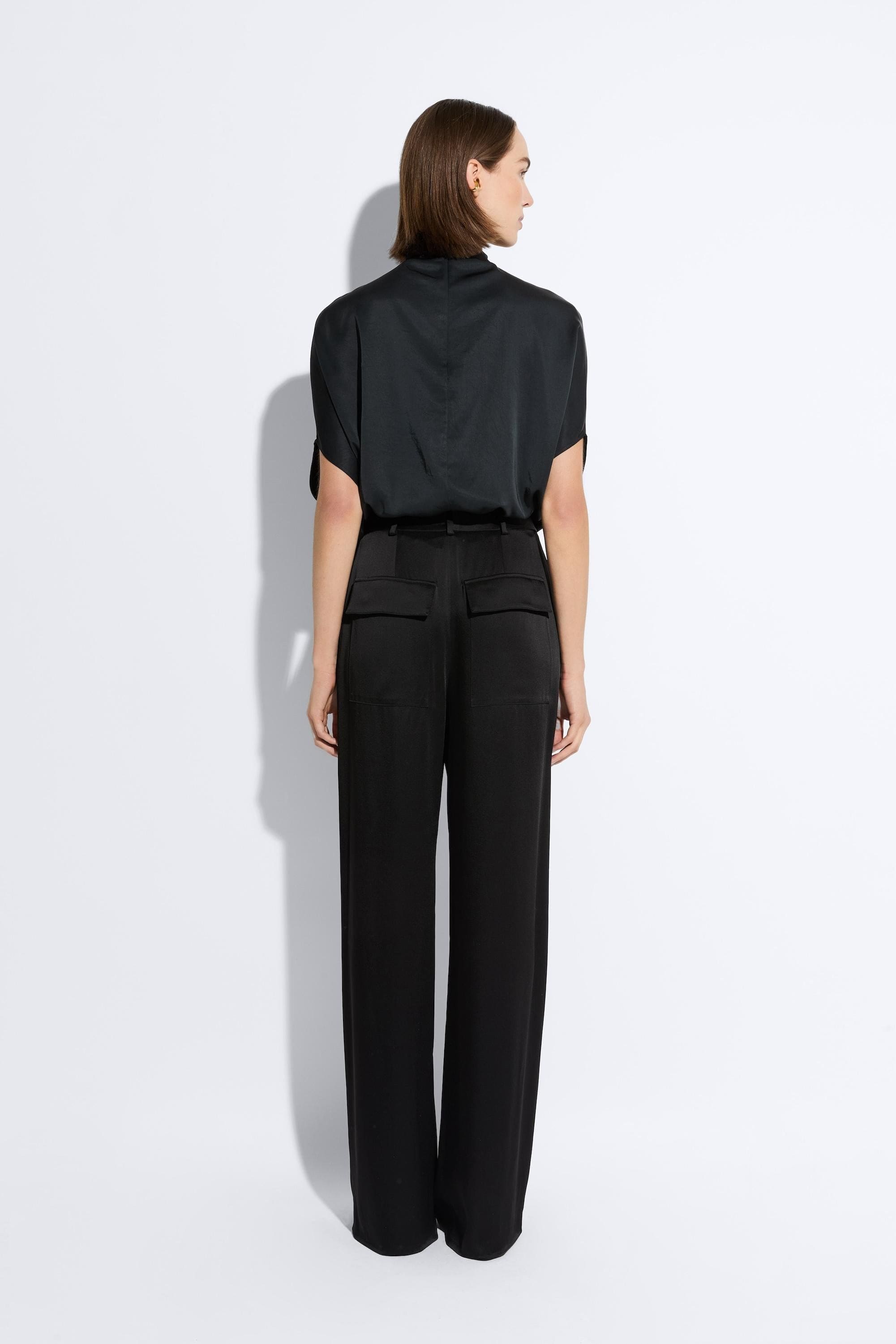 Satin Relaxed Pleated Pant