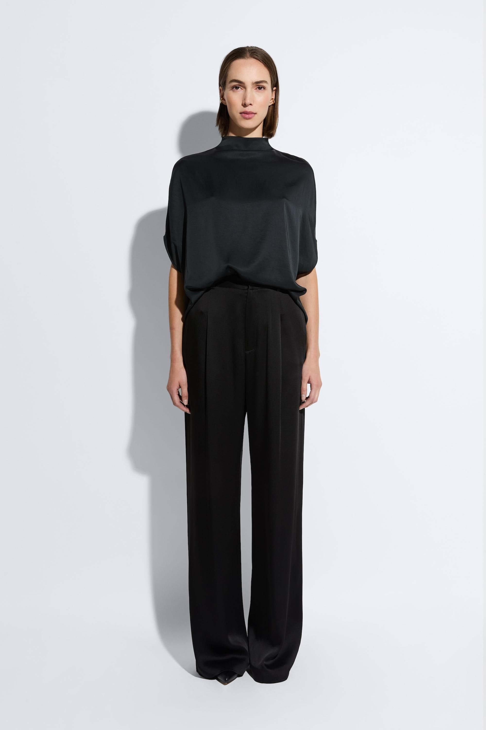 Satin Relaxed Pleated Pant