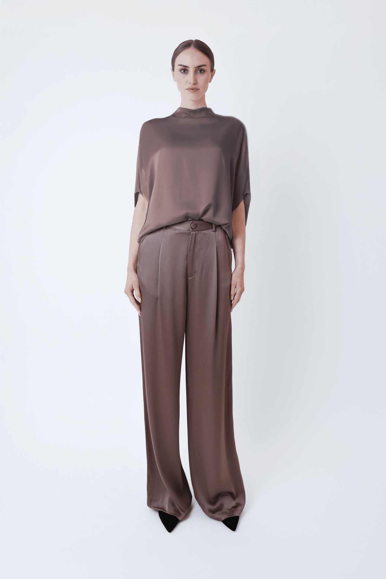 Satin Relaxed Pleated Pant - LAPOINTE