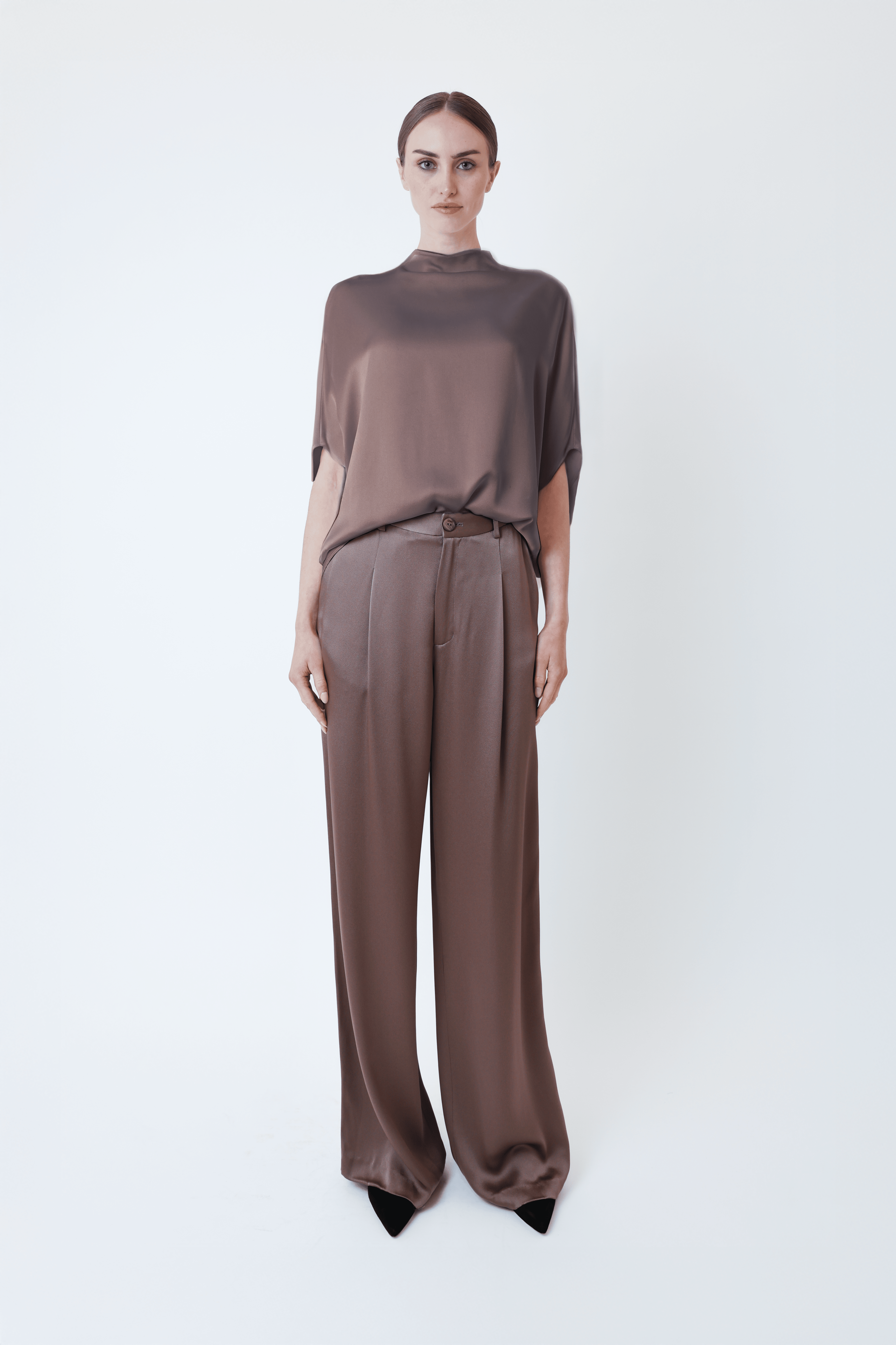 Satin Relaxed Pleated Pant - LAPOINTE