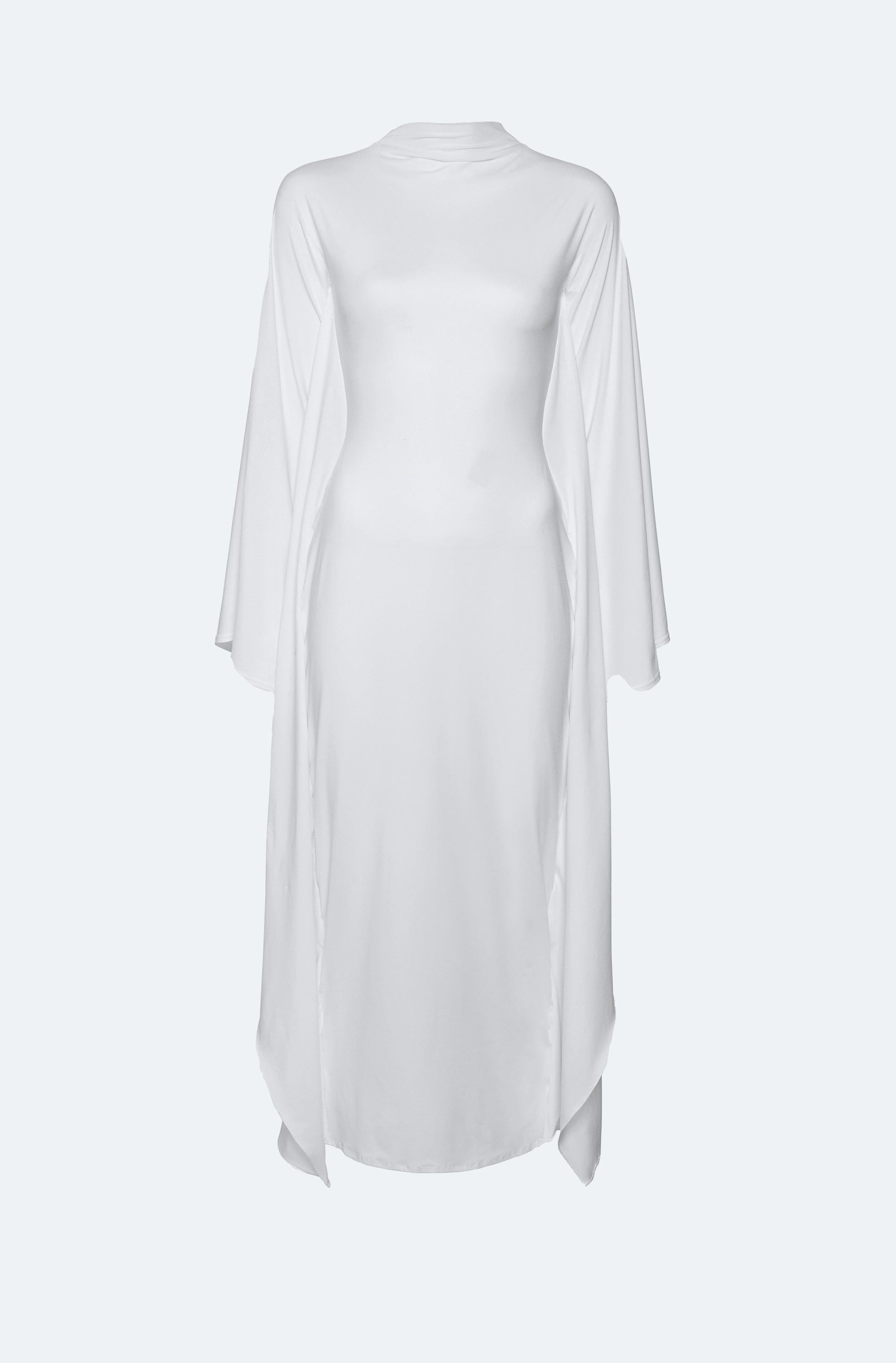 Compact Jersey Mock Neck Batwing Gown