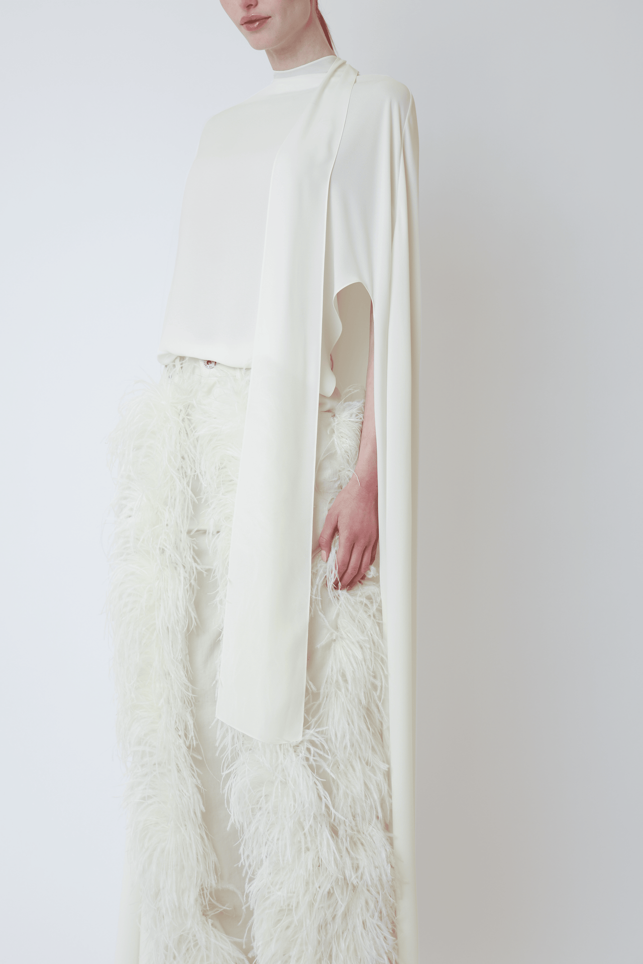 Georgette High Low Scarf Cape Top - LAPOINTE