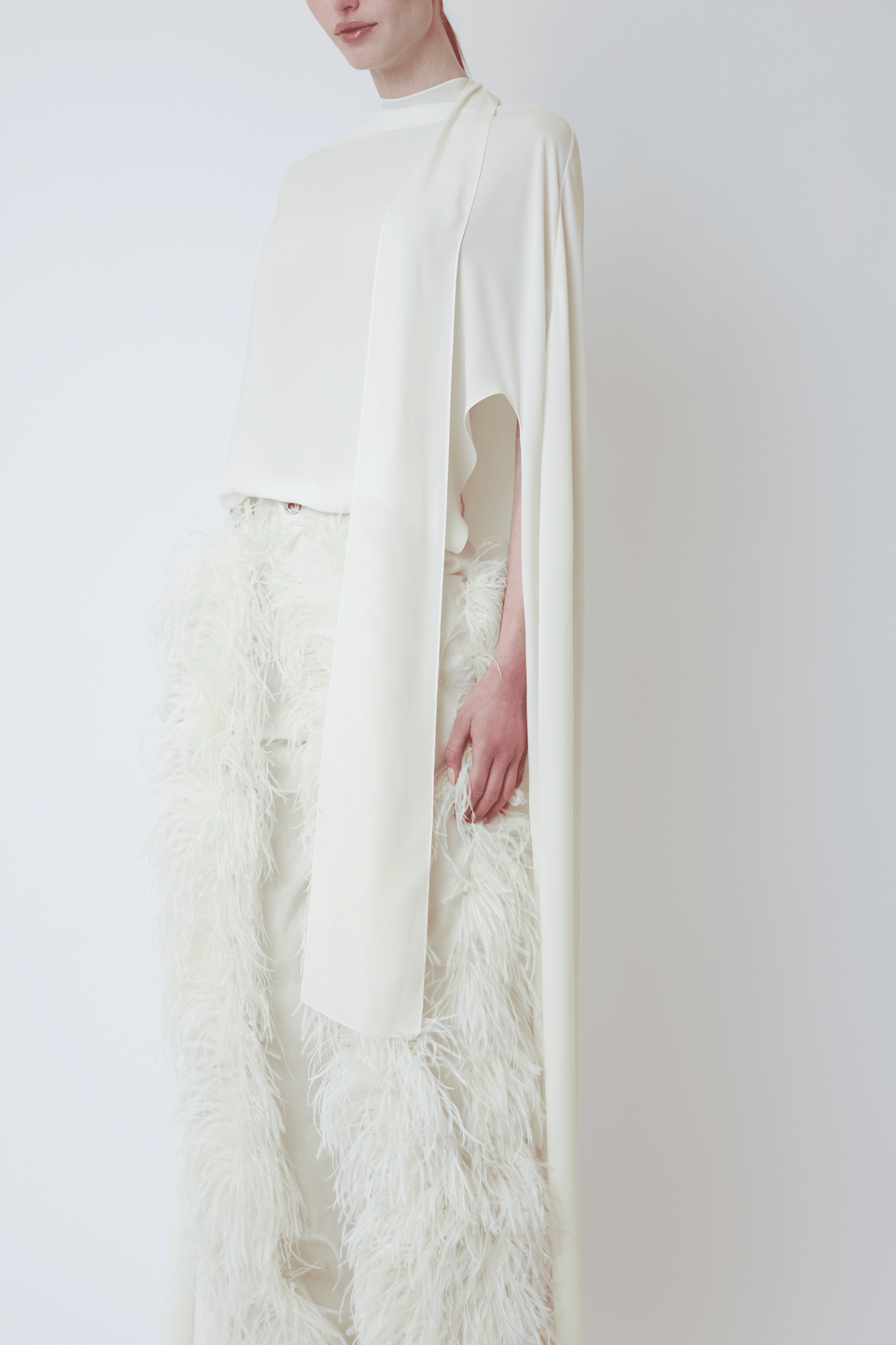 Georgette High Low Scarf Cape Top - LAPOINTE